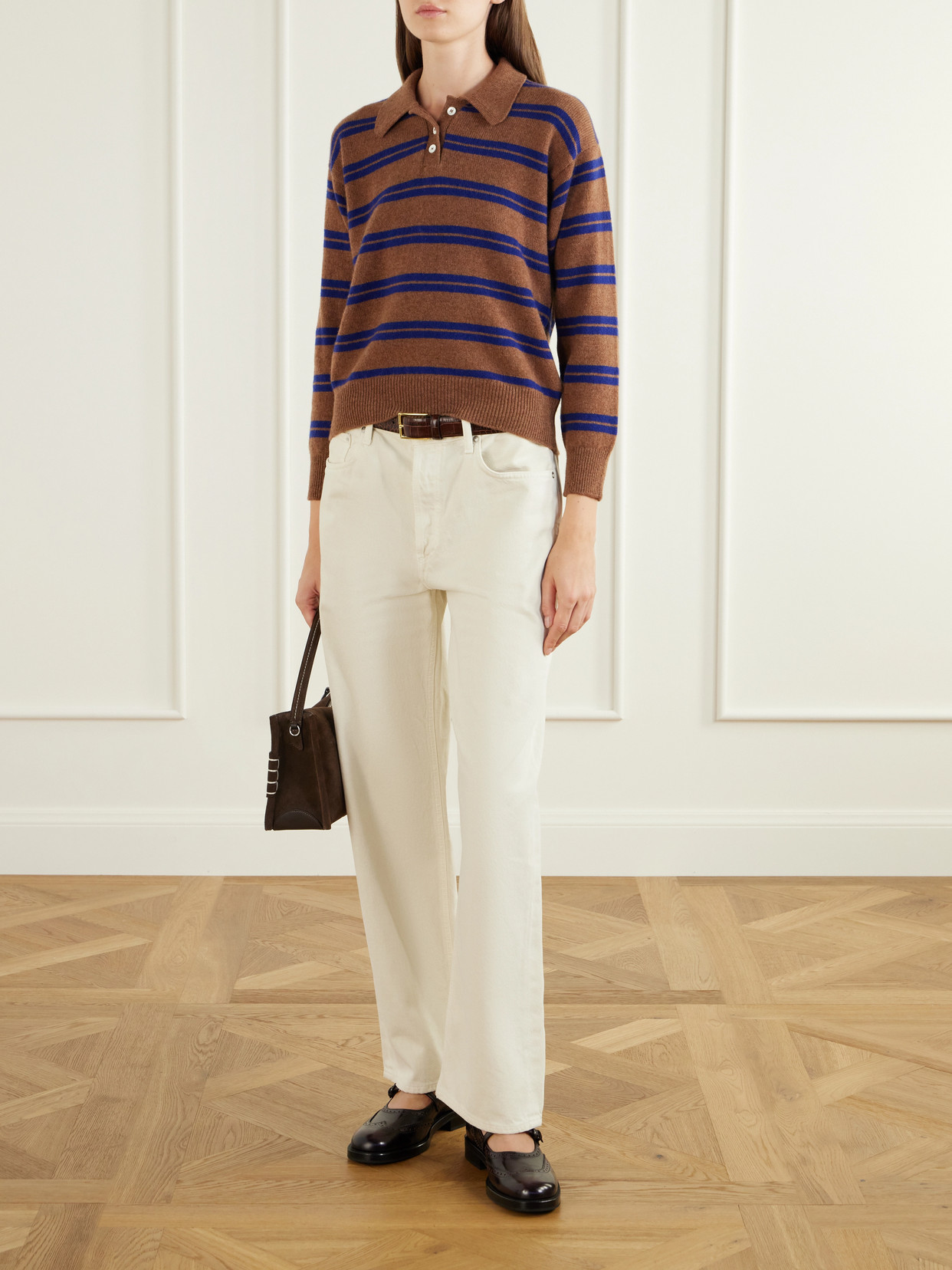 &Daughter - Edith Striped Wool Polo Sweater