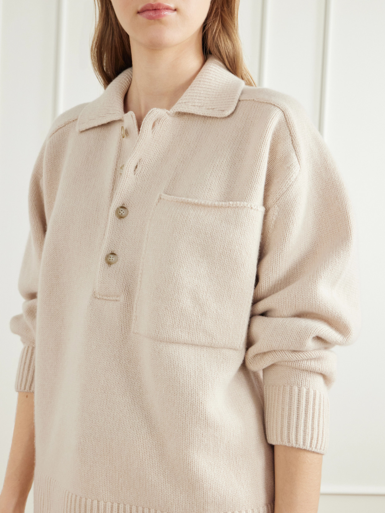 Agatha Wool And Cashmere-Blend Polo Sweater