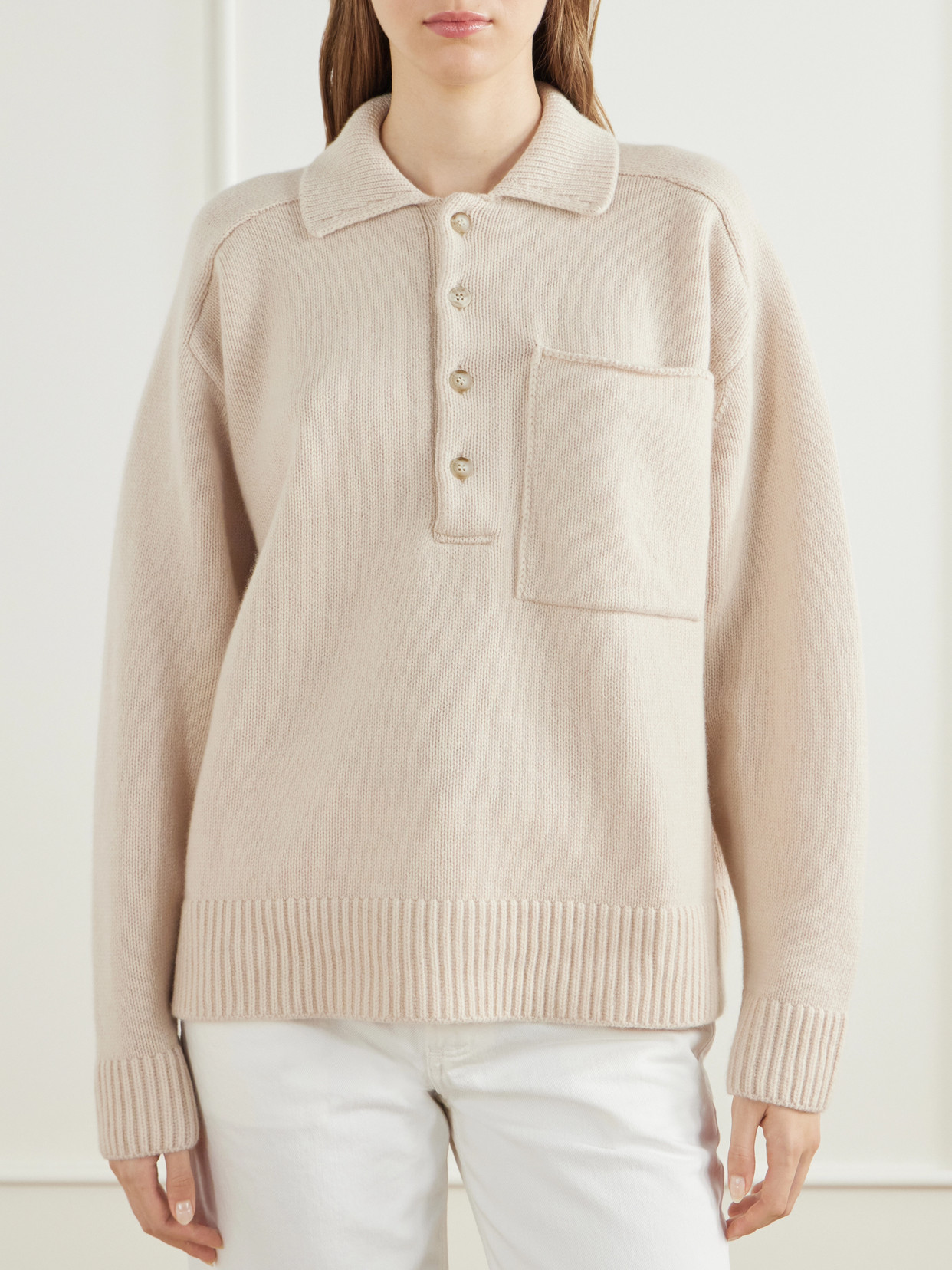 Agatha Wool And Cashmere-Blend Polo Sweater
