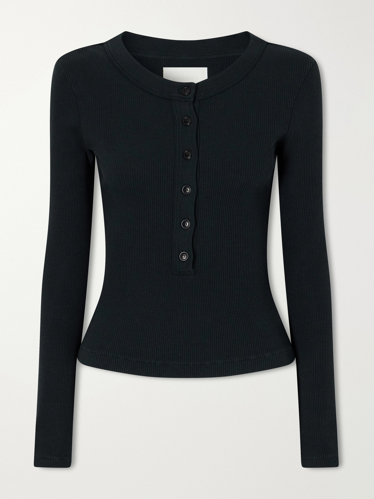 Varra Ribbed Stretch Cotton And Lyocell-Blend Henley Top