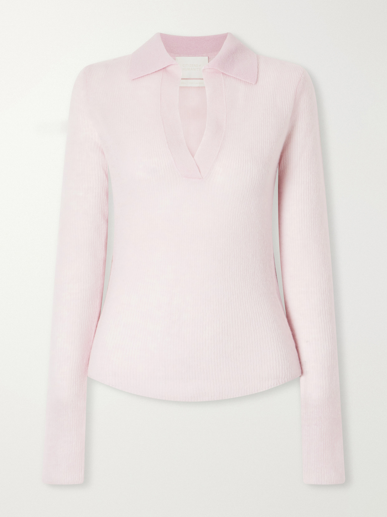 Simone Ribbed Wool And Cashmere-Blend Polo Sweater