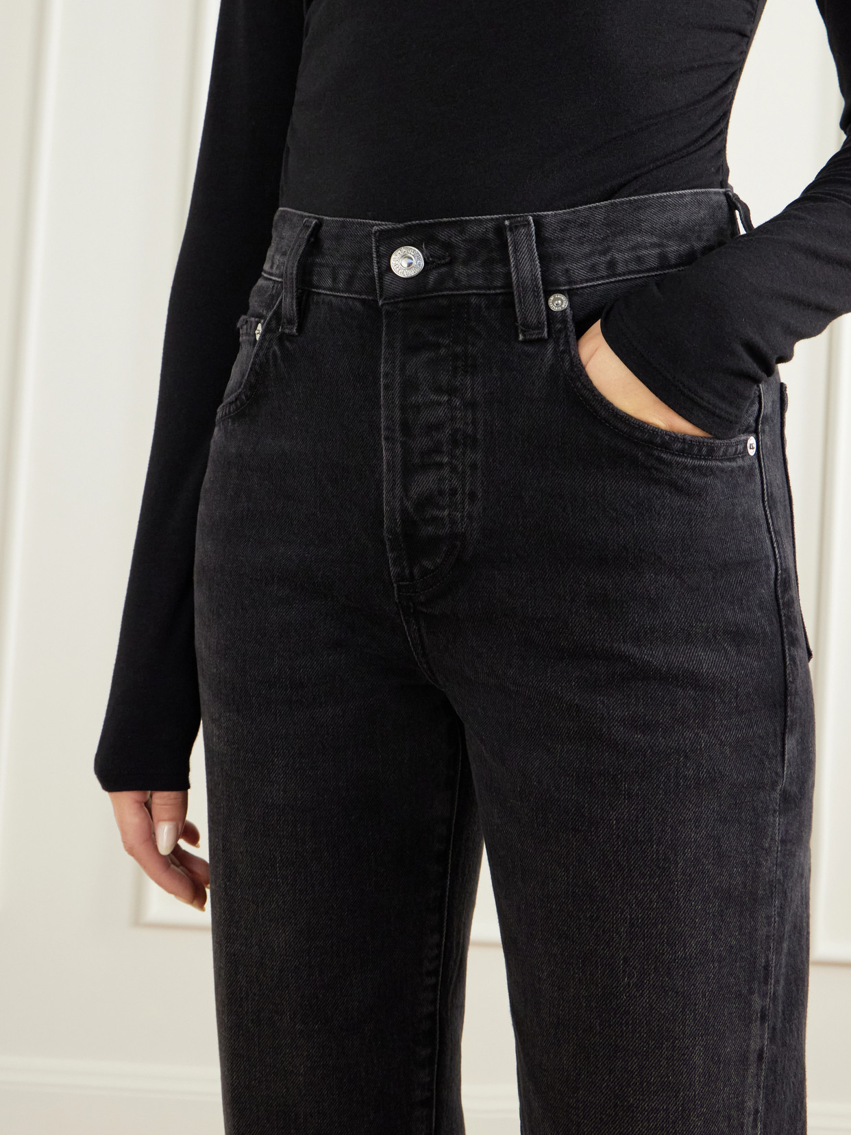 90'S French High-Waist Straight-Leg Jeans