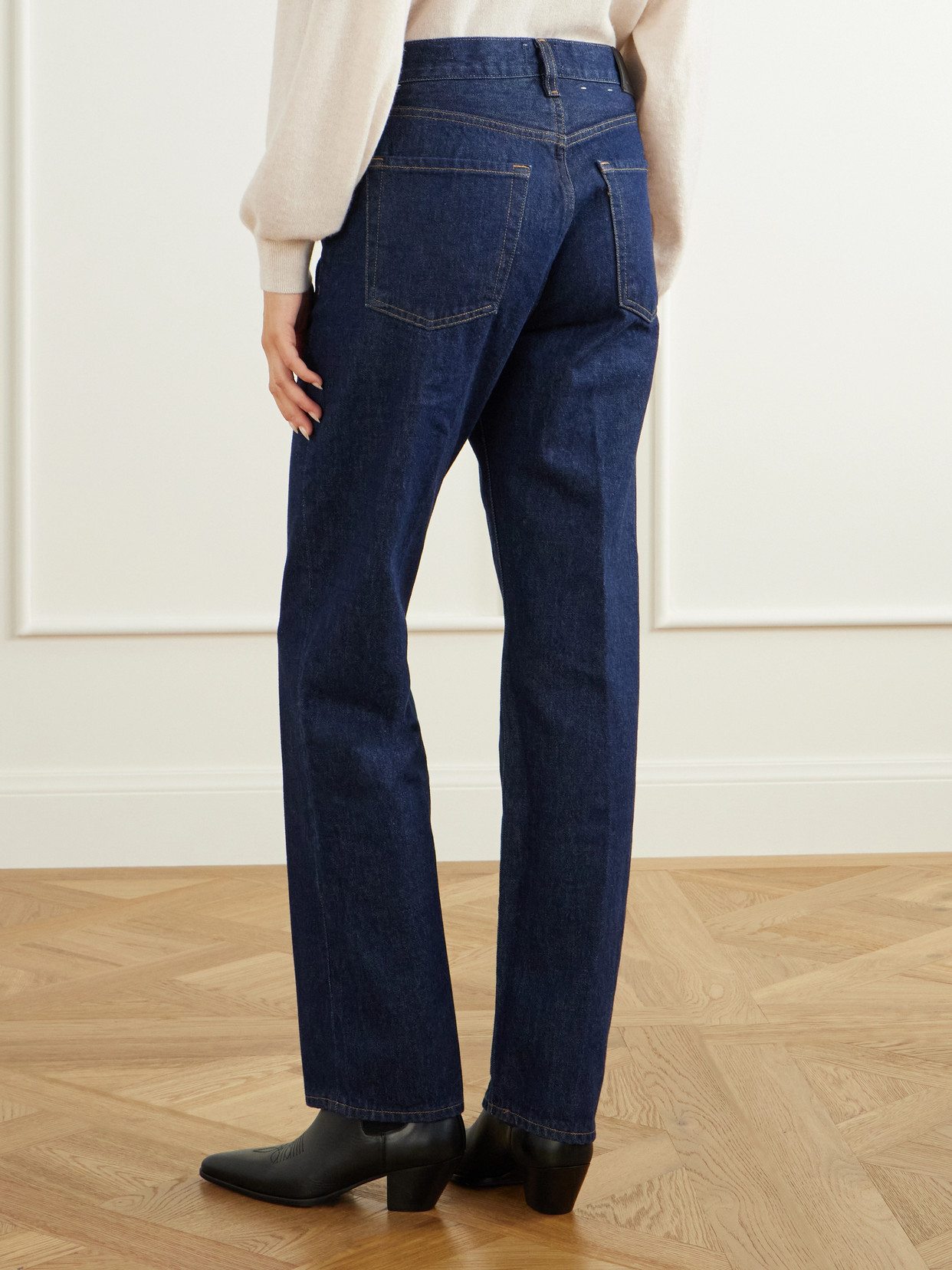 90'S French High-Waist Straight-Leg Jeans