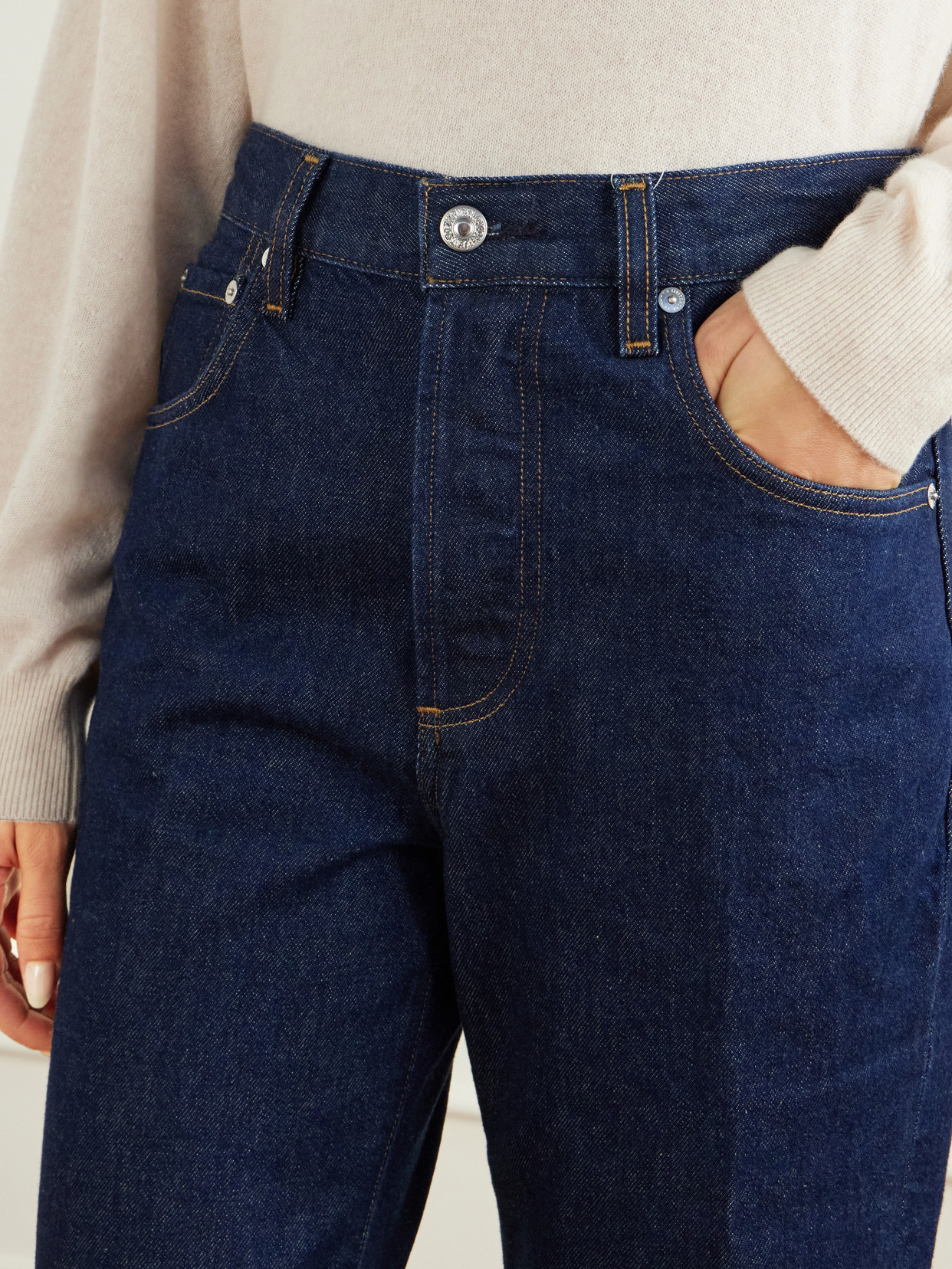 90'S French High-Waist Straight-Leg Jeans