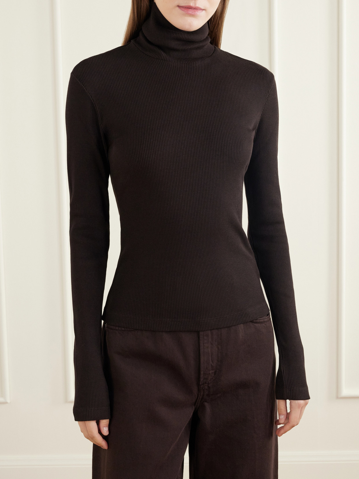 Caradene Ribbed Stretch Organic Cotton And Lyocell-Blend Jersey Top