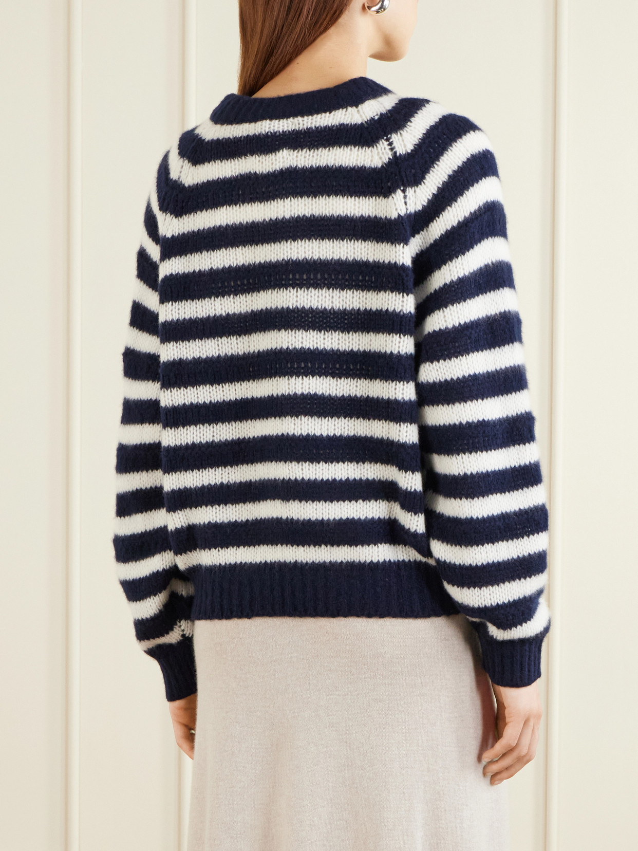 Reni Striped Cashmere And Silk-Blend Sweater
