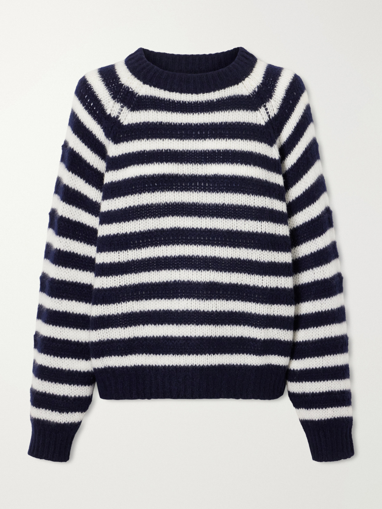 Lisa Yang Reni Striped Cashmere And Silk-blend Sweater In Multi