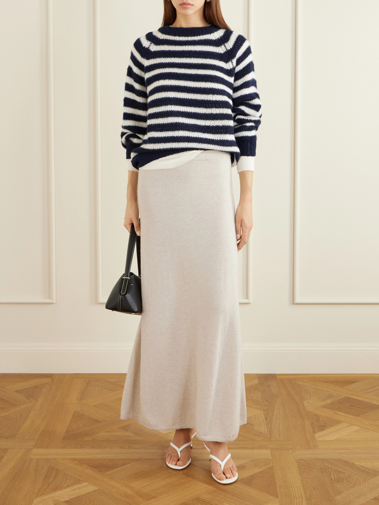 Reni Striped Cashmere And Silk-Blend Sweater