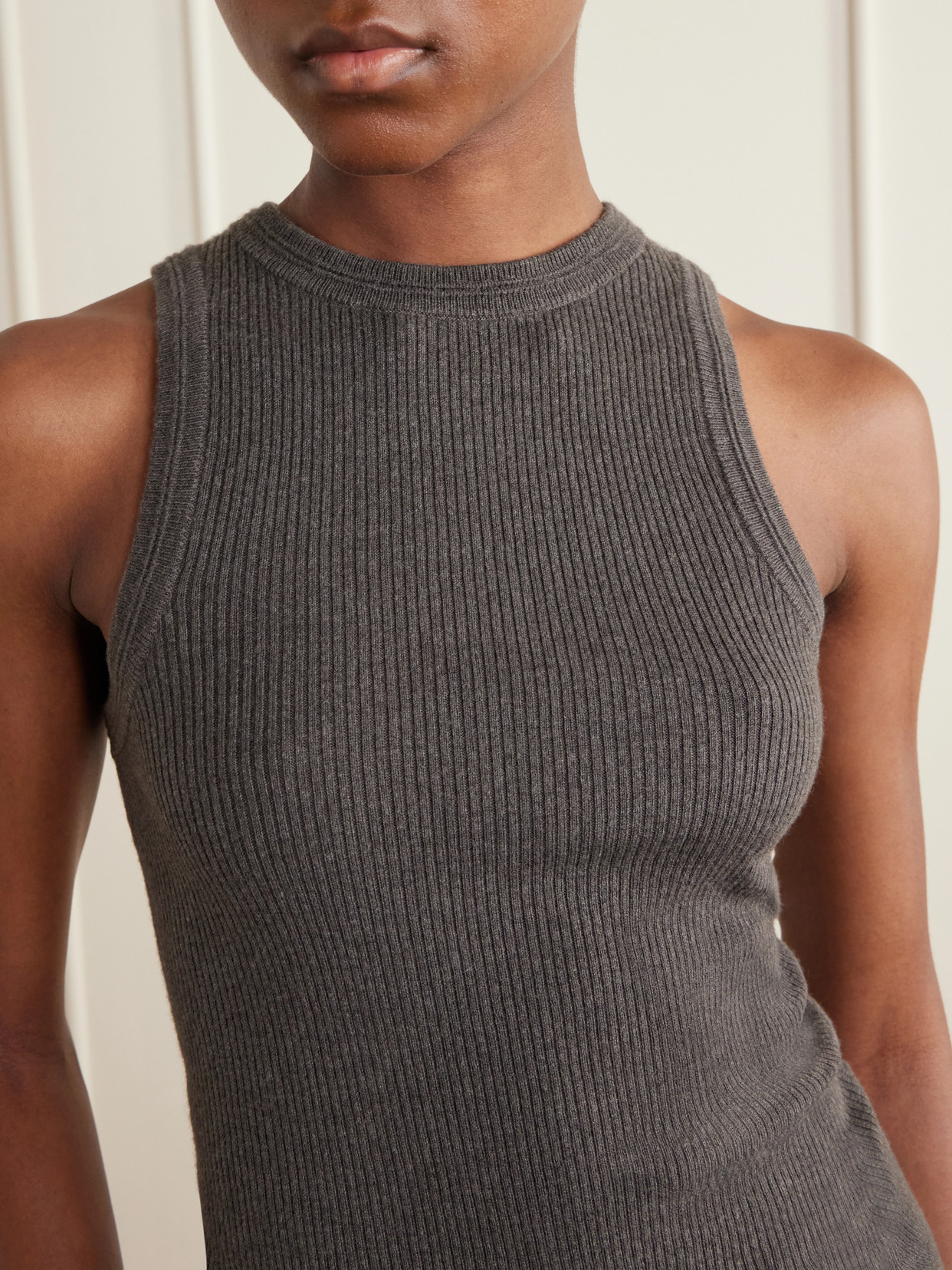 Amya Ribbed Cotton And Cashmere-Blend Tank
