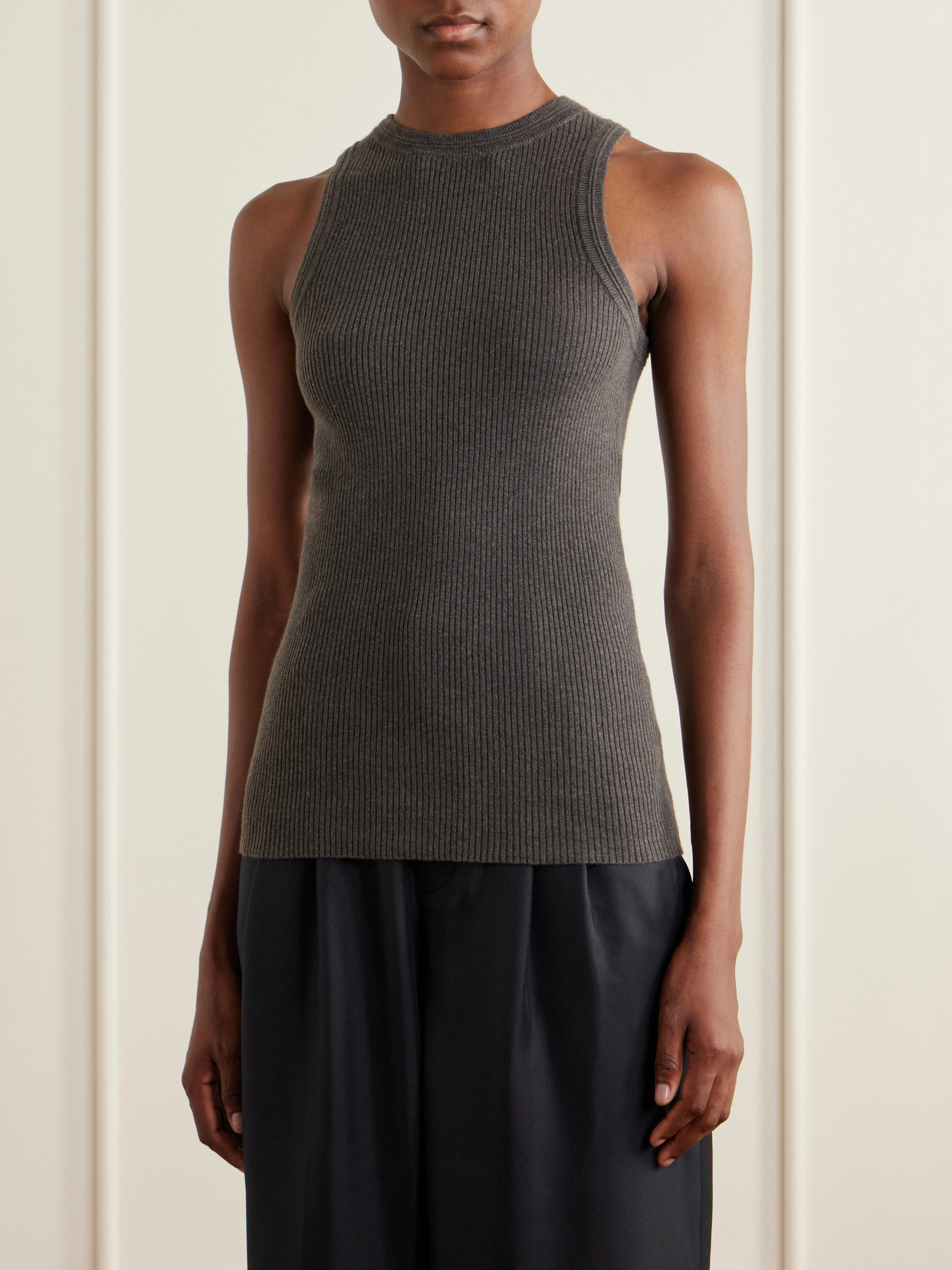 Amya Ribbed Cotton And Cashmere-Blend Tank