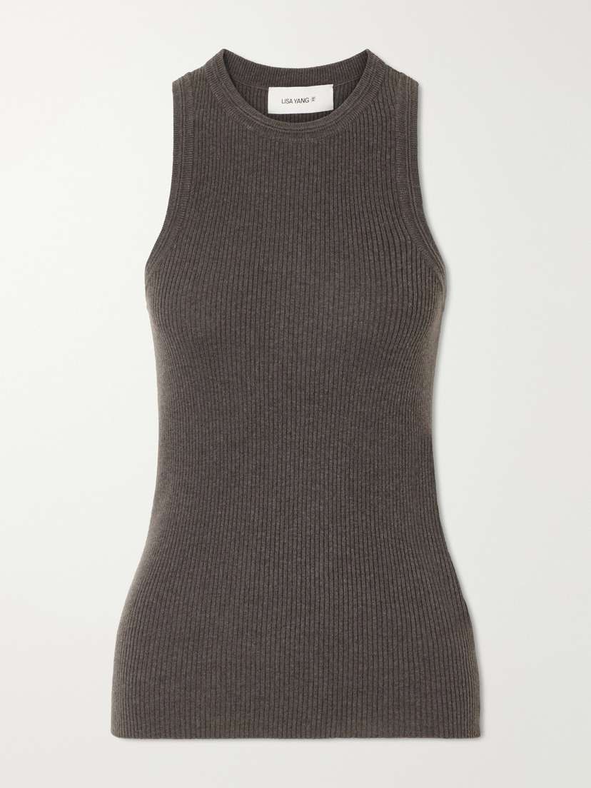 Lisa Yang Amya Ribbed Cotton And Cashmere-blend Tank