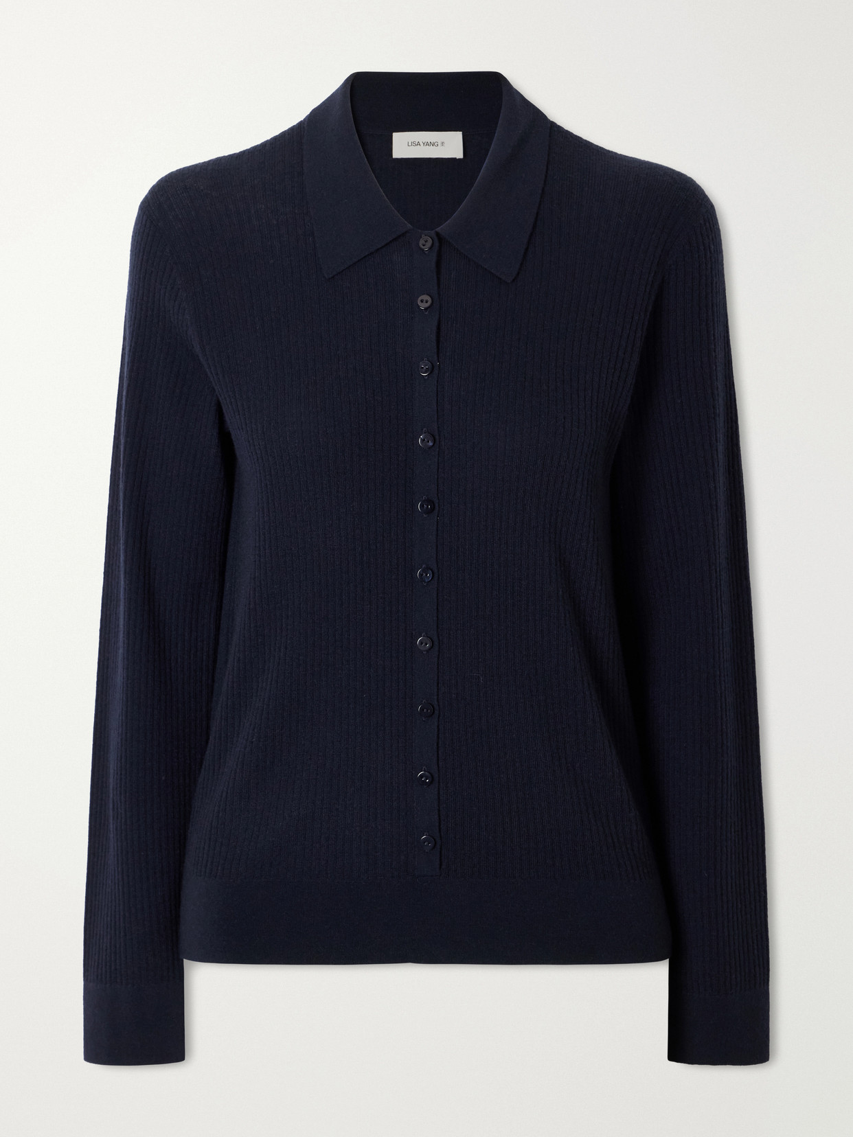 Lisa Yang Agata Ribbed Cashmere Cardigan In Blue