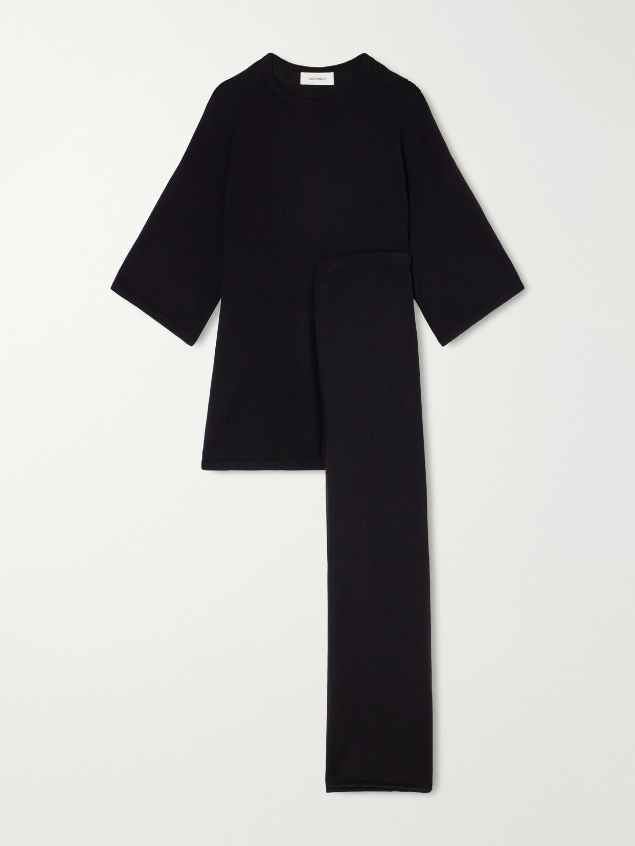 Lisa Yang Agnette And Ainsley Cotton And Cashmere-blend Sweater And Pants Set In Black