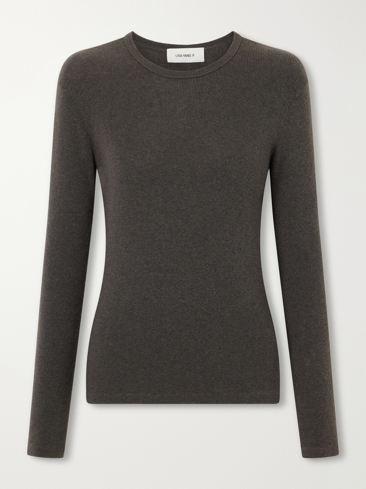 Lisa Yang Vivian Cotton And Cashmere-blend T-shirt In Gray