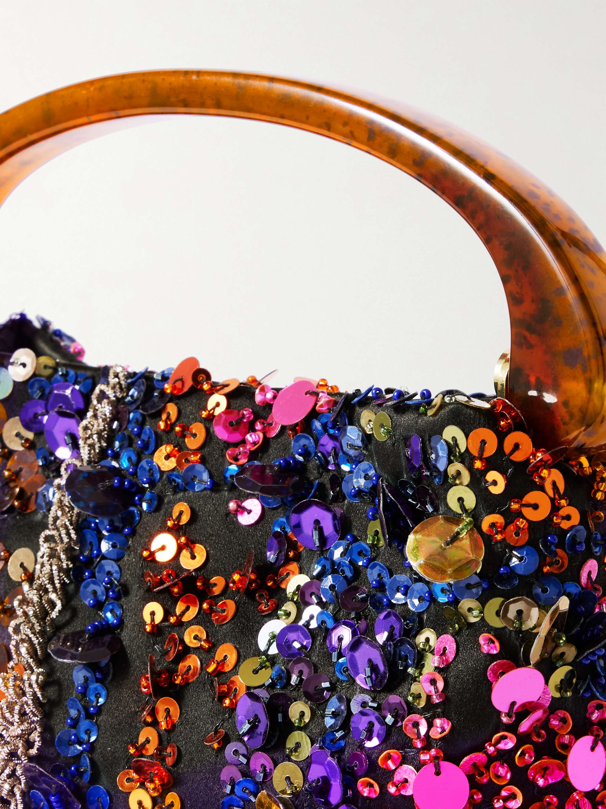 DRIES VAN NOTEN Sequined satin shoulder bag | NET-A-PORTER