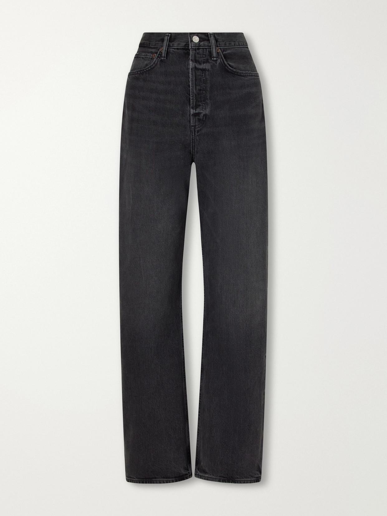 Agolde Vintage Loose High-rise Straight-leg Jeans In Black