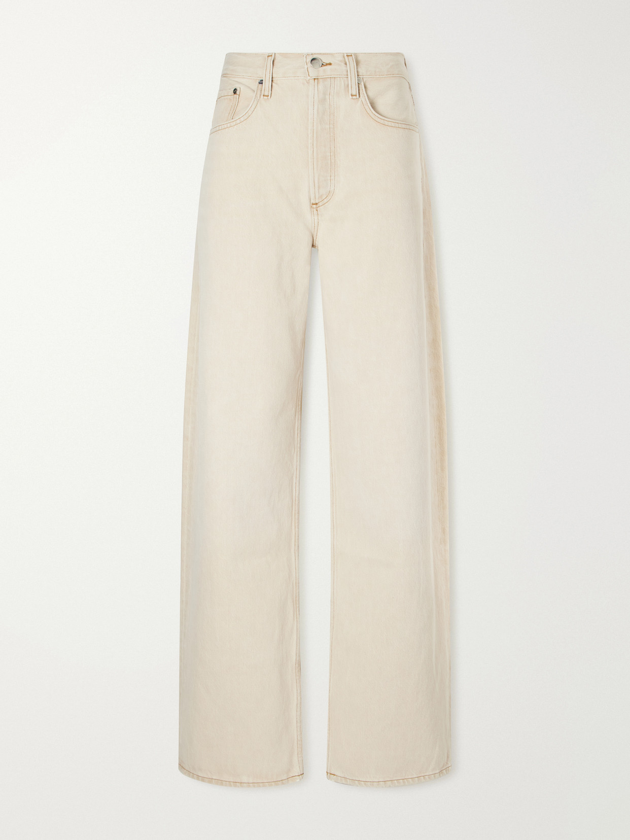 Agolde Arc Mid-waist Wide-leg Jeans In Neutrals