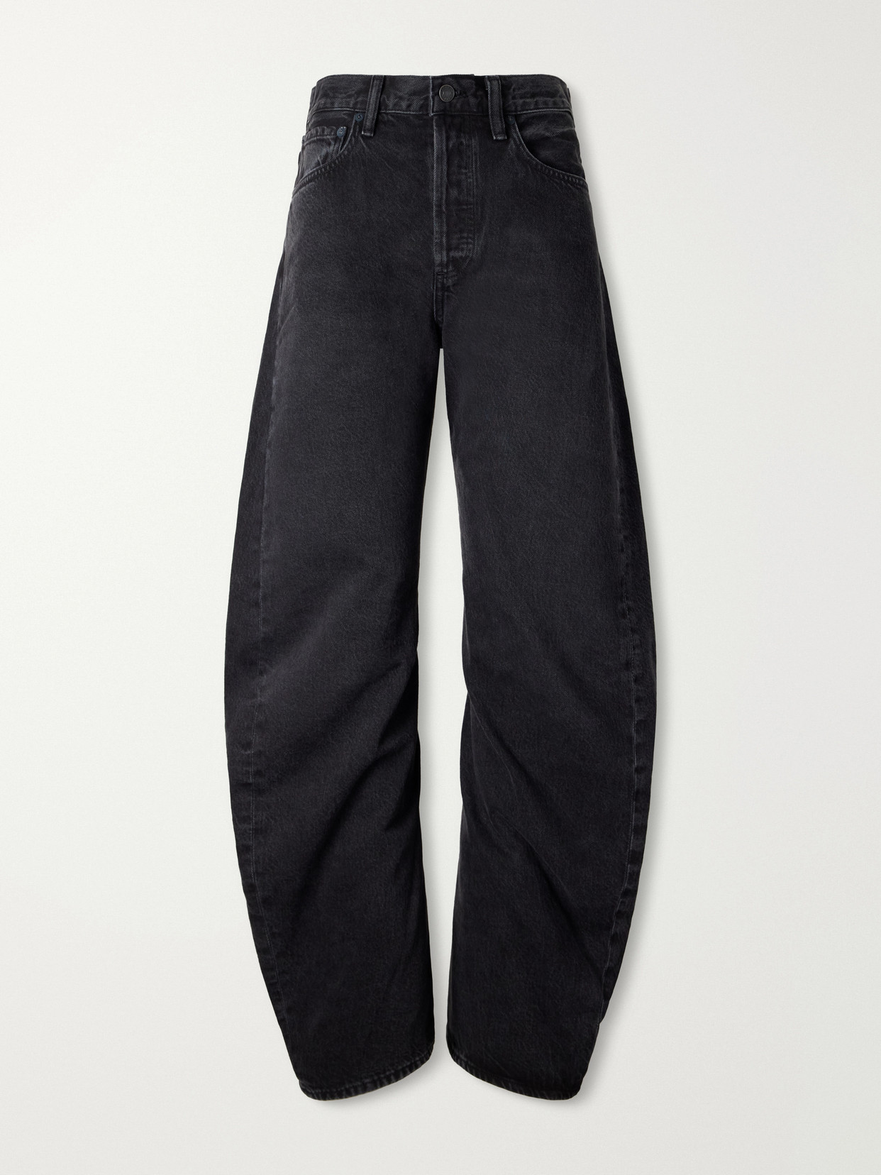 Agolde Spiral Wide-leg Jeans In Black
