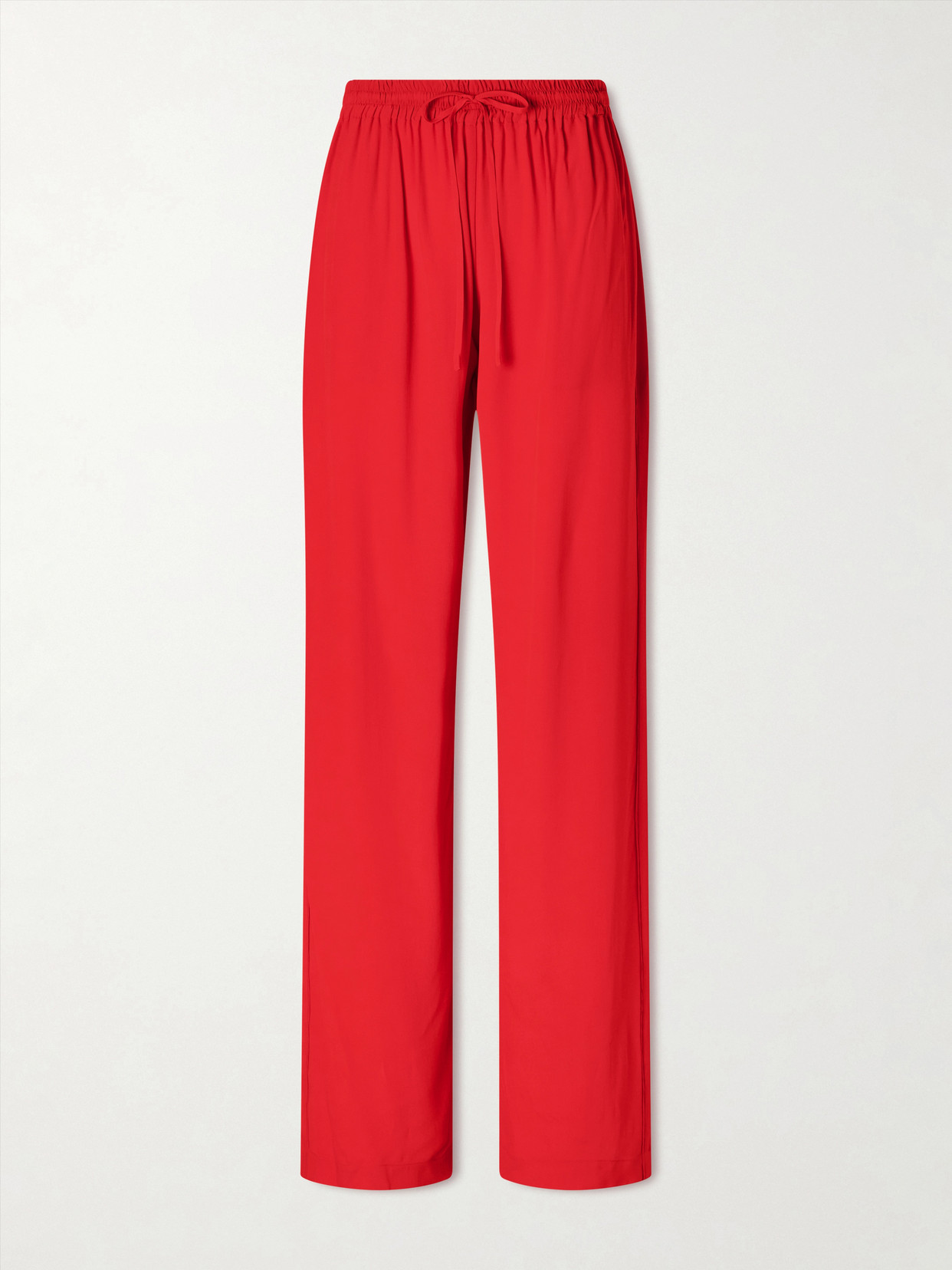 Sharon Wauchob Tuileries Satin-trimmed Silk-tulle Straight-leg Pants In Red