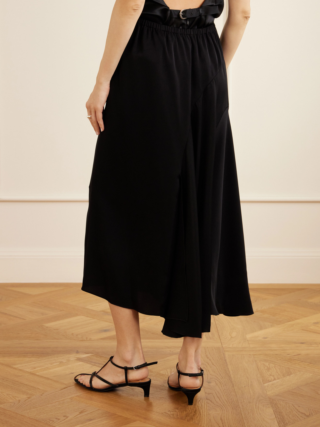 Tria Asymmetric Duchesse-Satin Midi