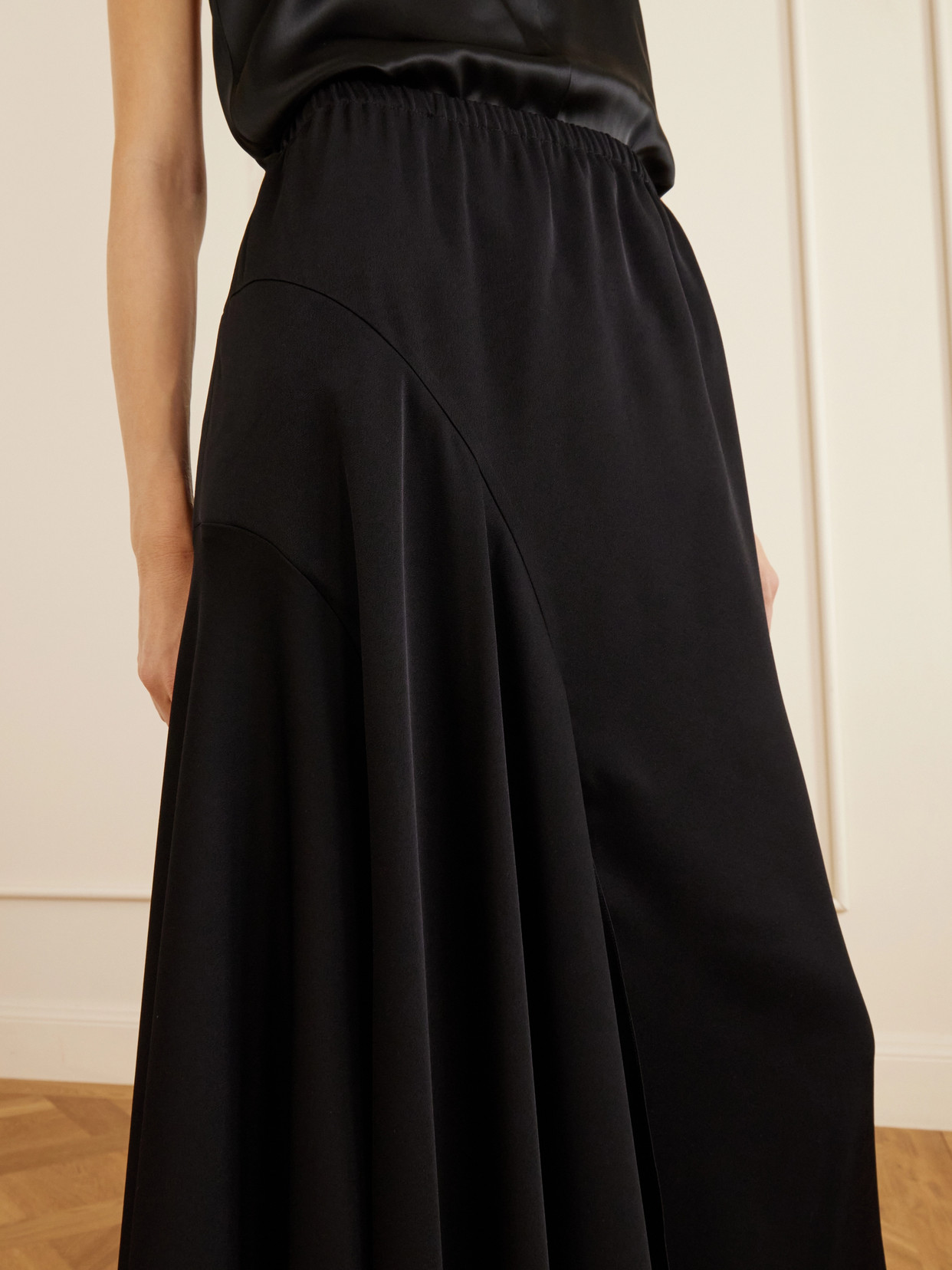 Tria Asymmetric Duchesse-Satin Midi