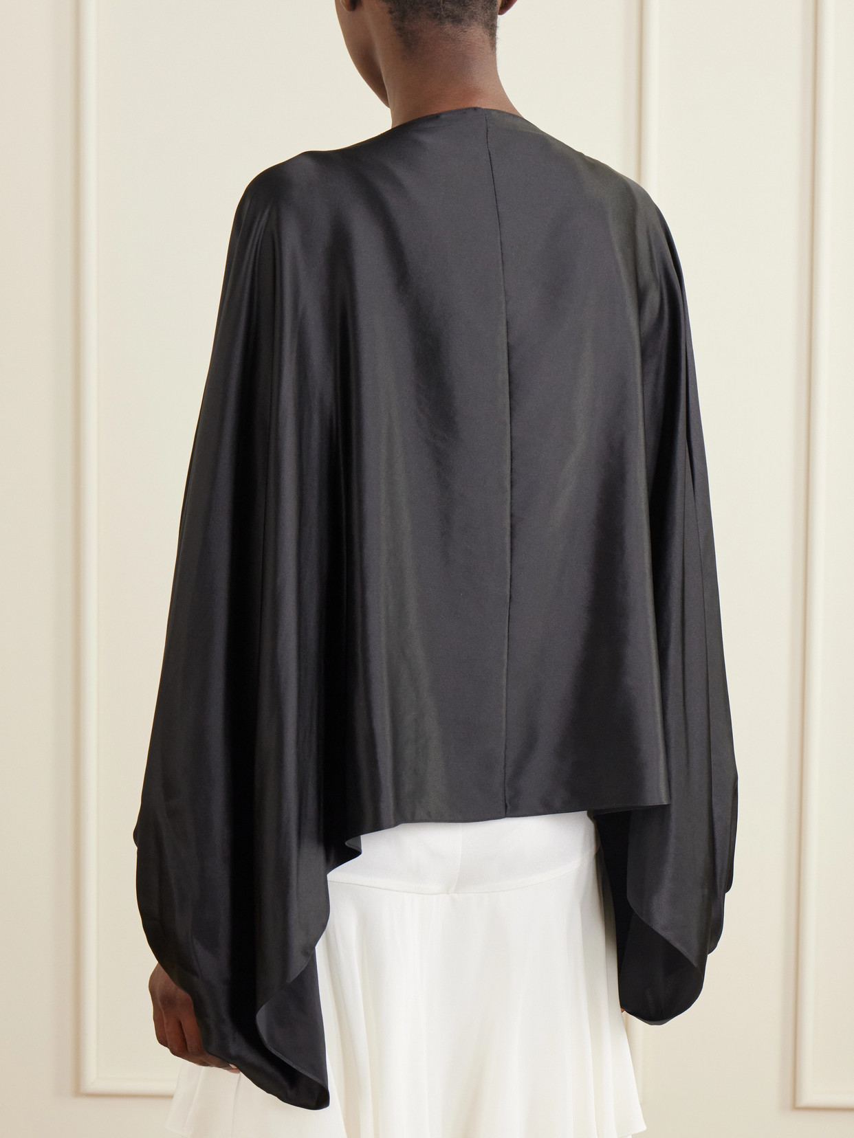 Draped Silk Blouson Jacket