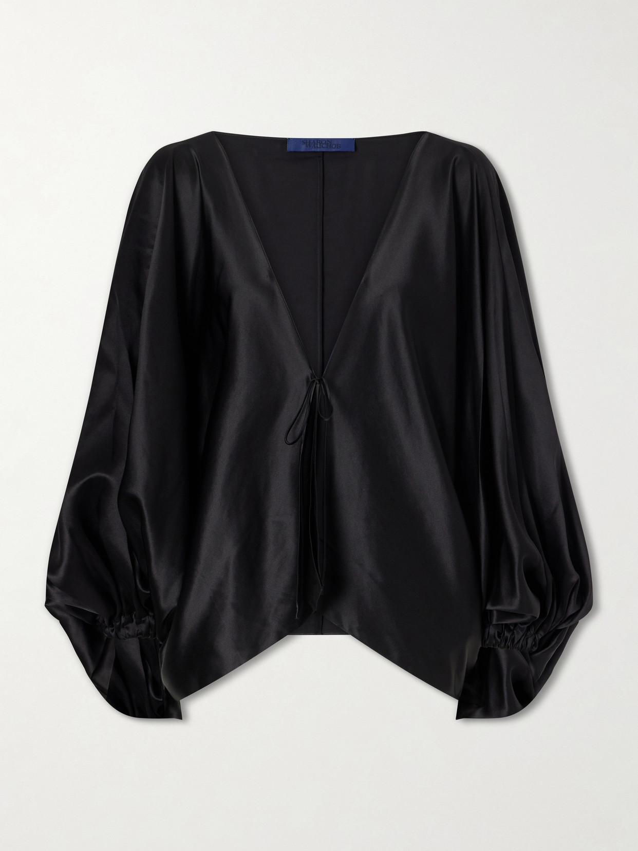 Sharon Wauchob Draped Silk Blouson Jacket In Black