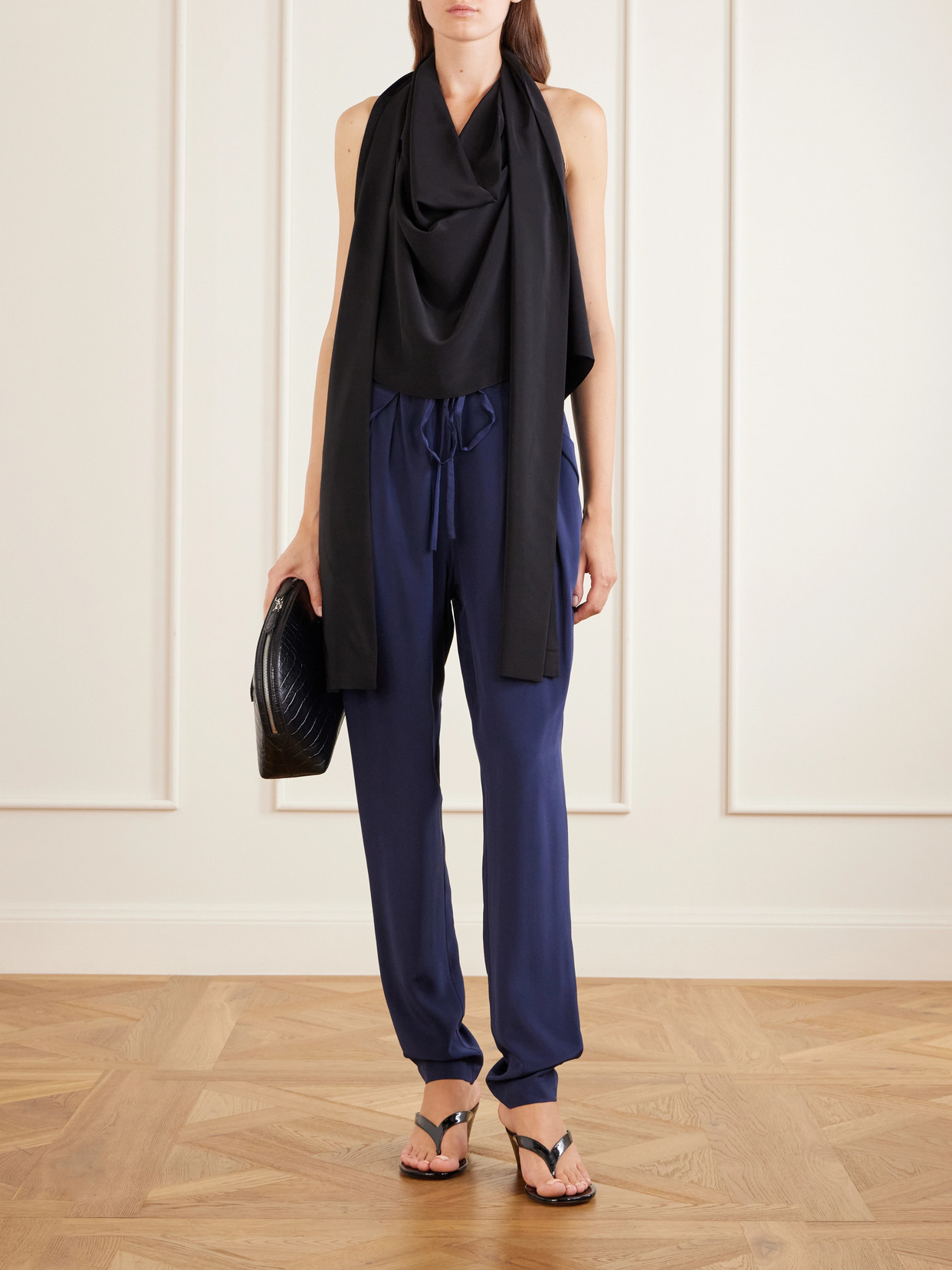 Tie-Detailed Silk Tank