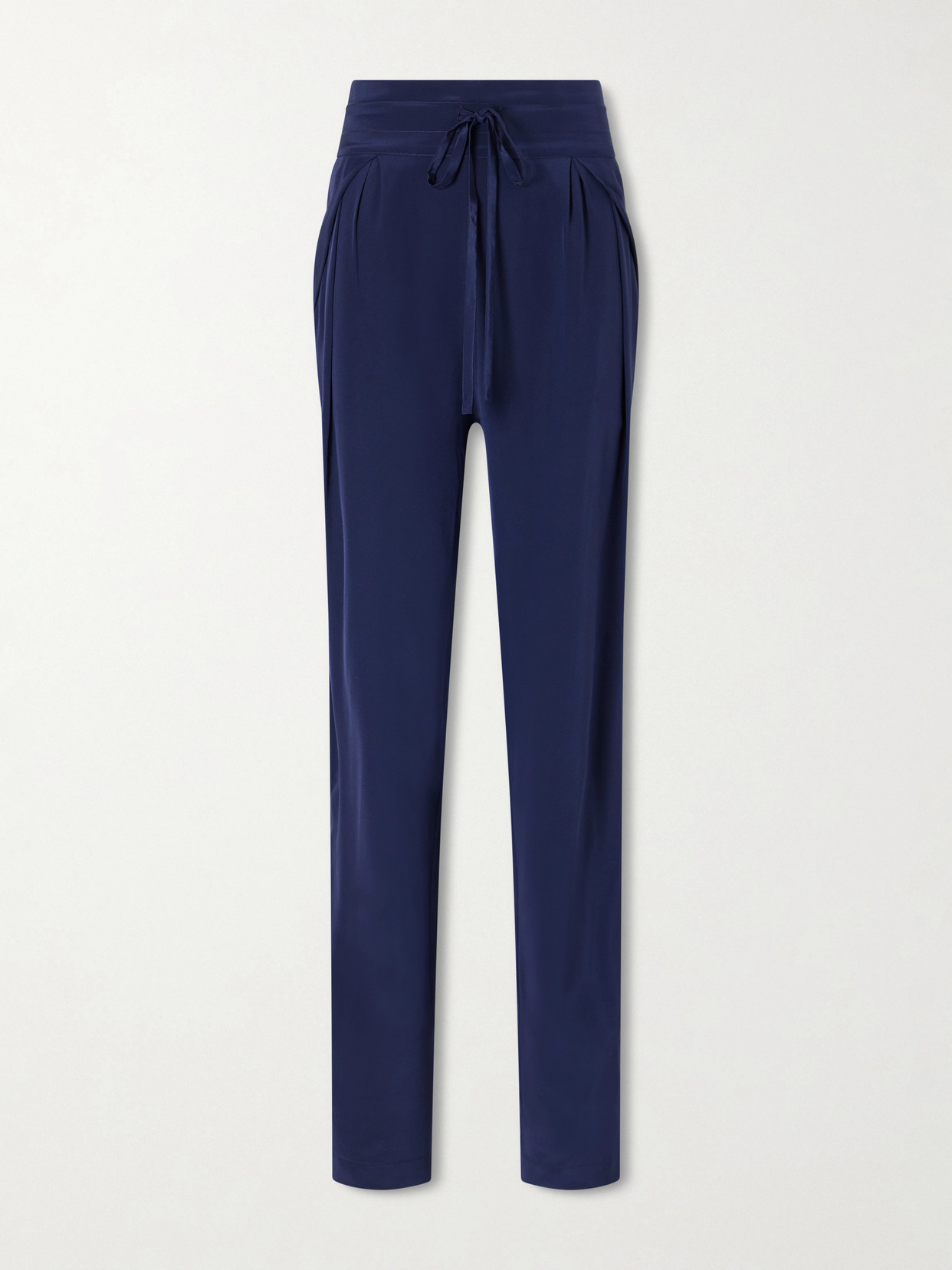 Sharon Wauchob The Vardar Silk-blend Straight-leg Pants In Blue