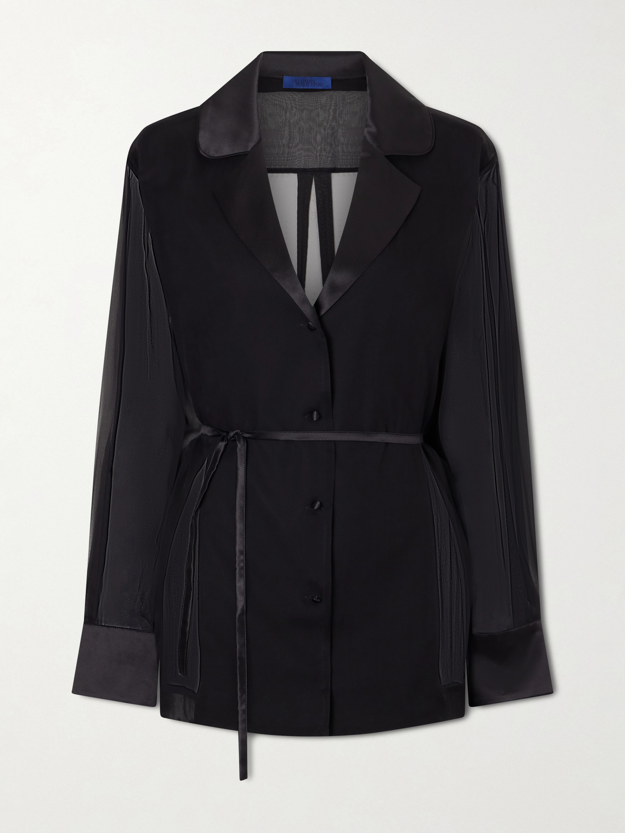 Sharon Wauchob Bretagne Belted Silk Jacket In Black