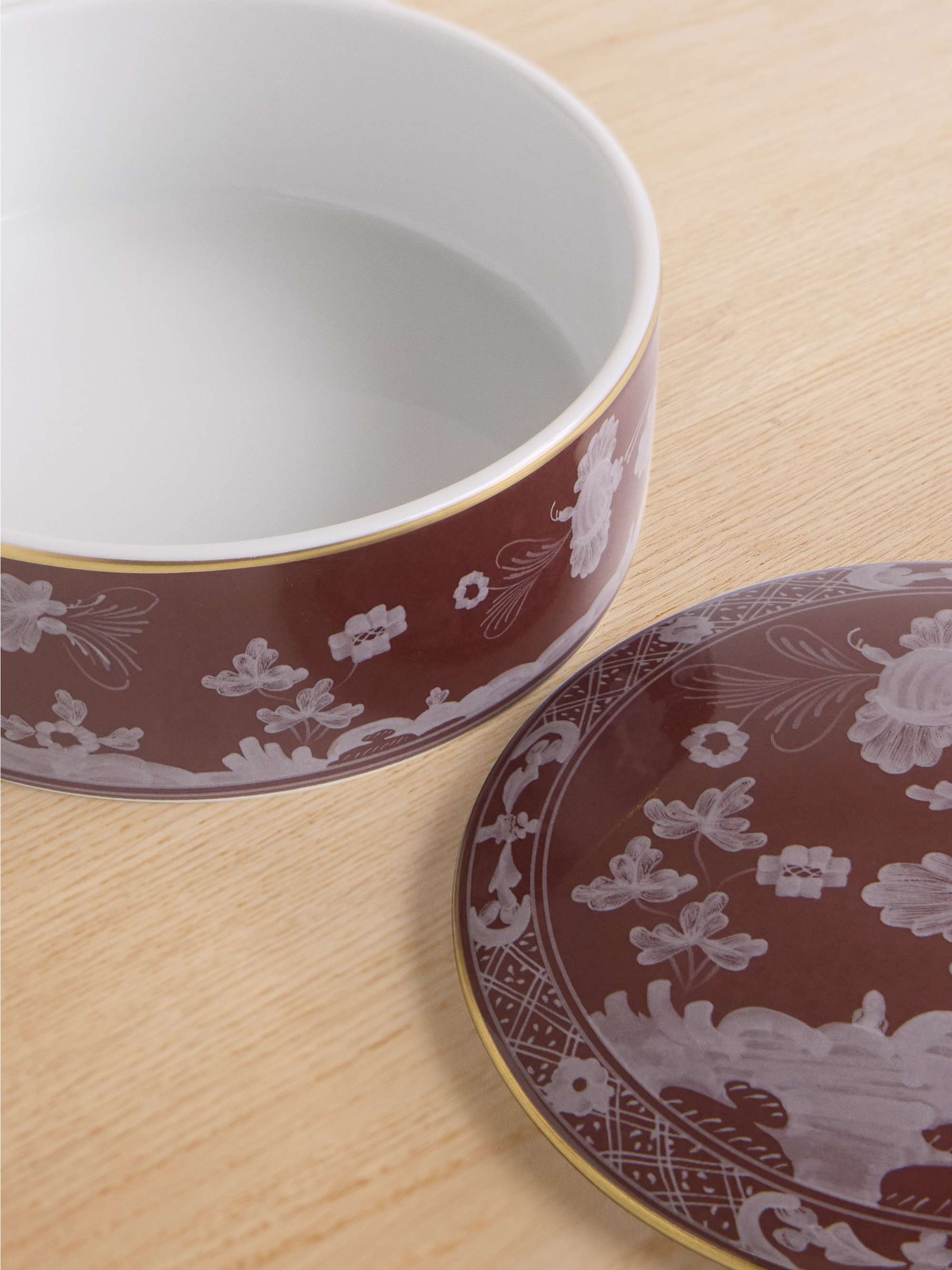 GINORI 1735 Oriente Italiano gold-plated porcelain trinket box
