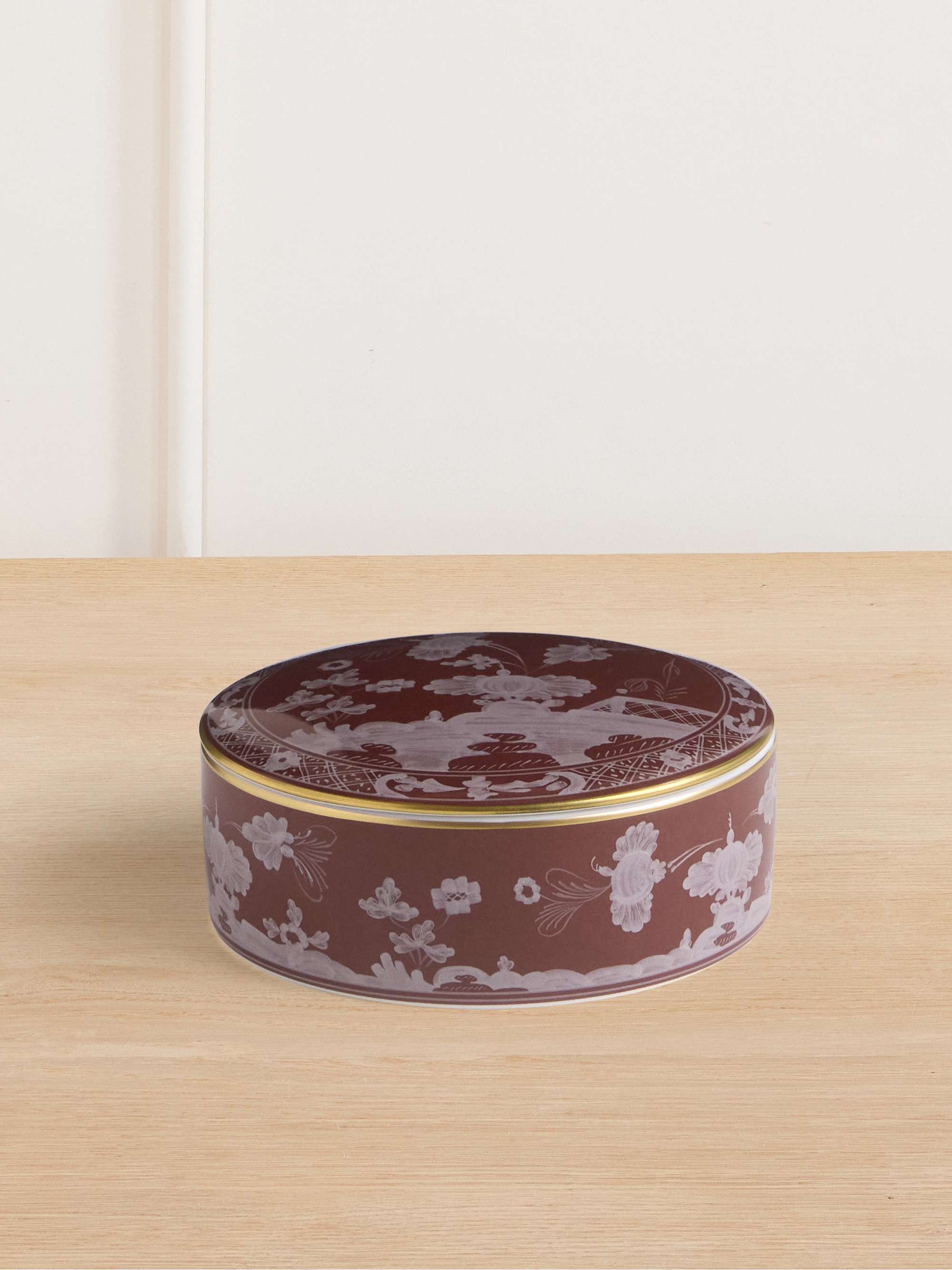 GINORI 1735 Oriente Italiano gold-plated porcelain trinket box