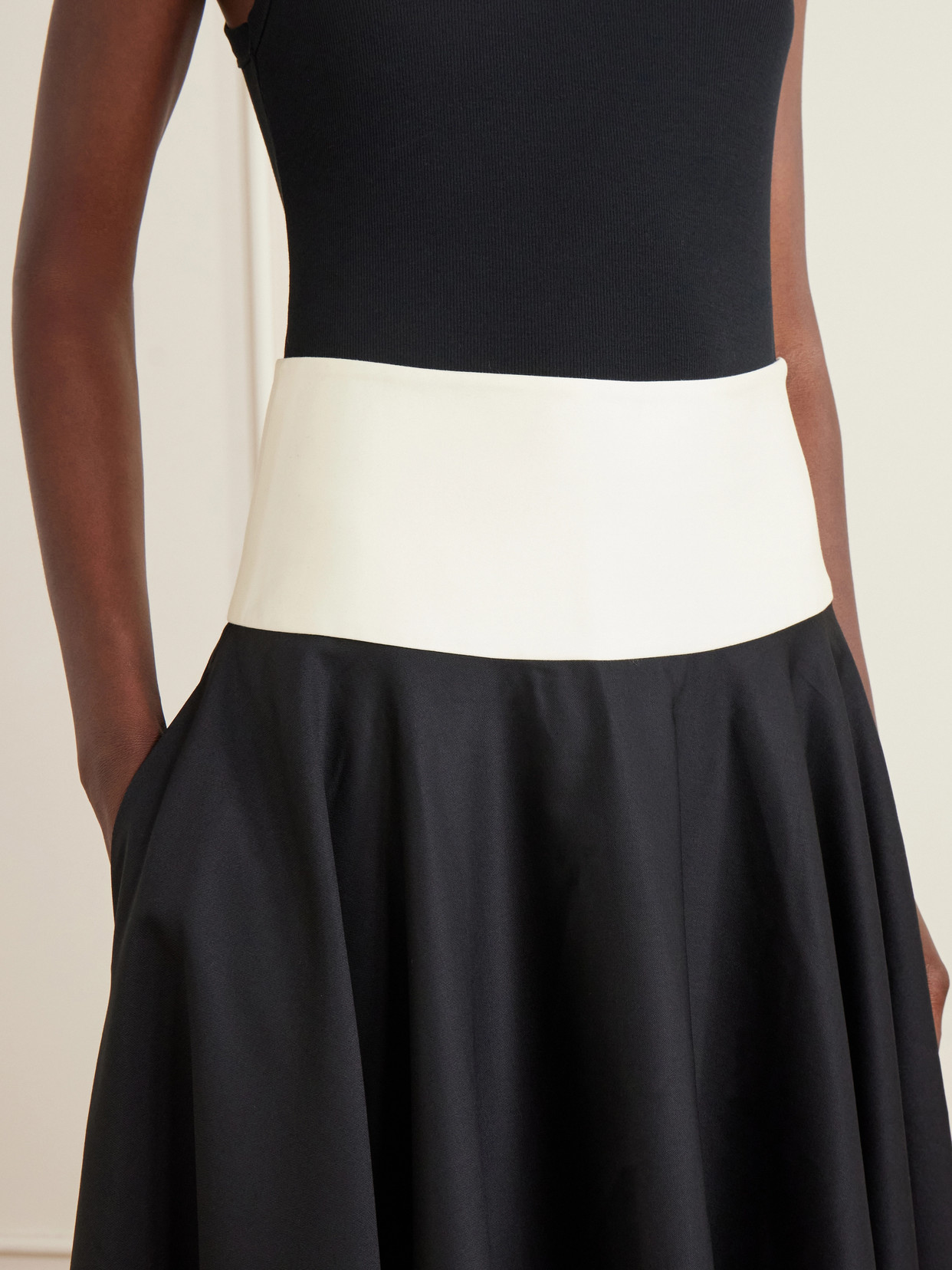 Pleated Cotton-Poplin Midi