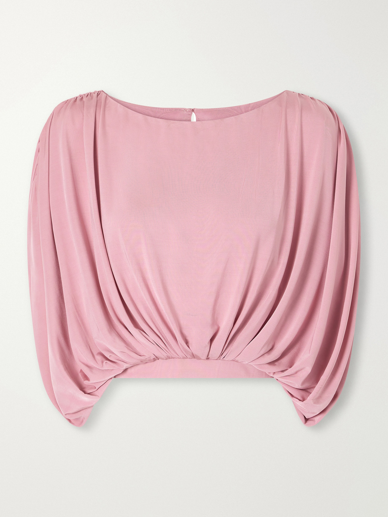 Abadia Draped Stretch-jersey Blouse In Pink