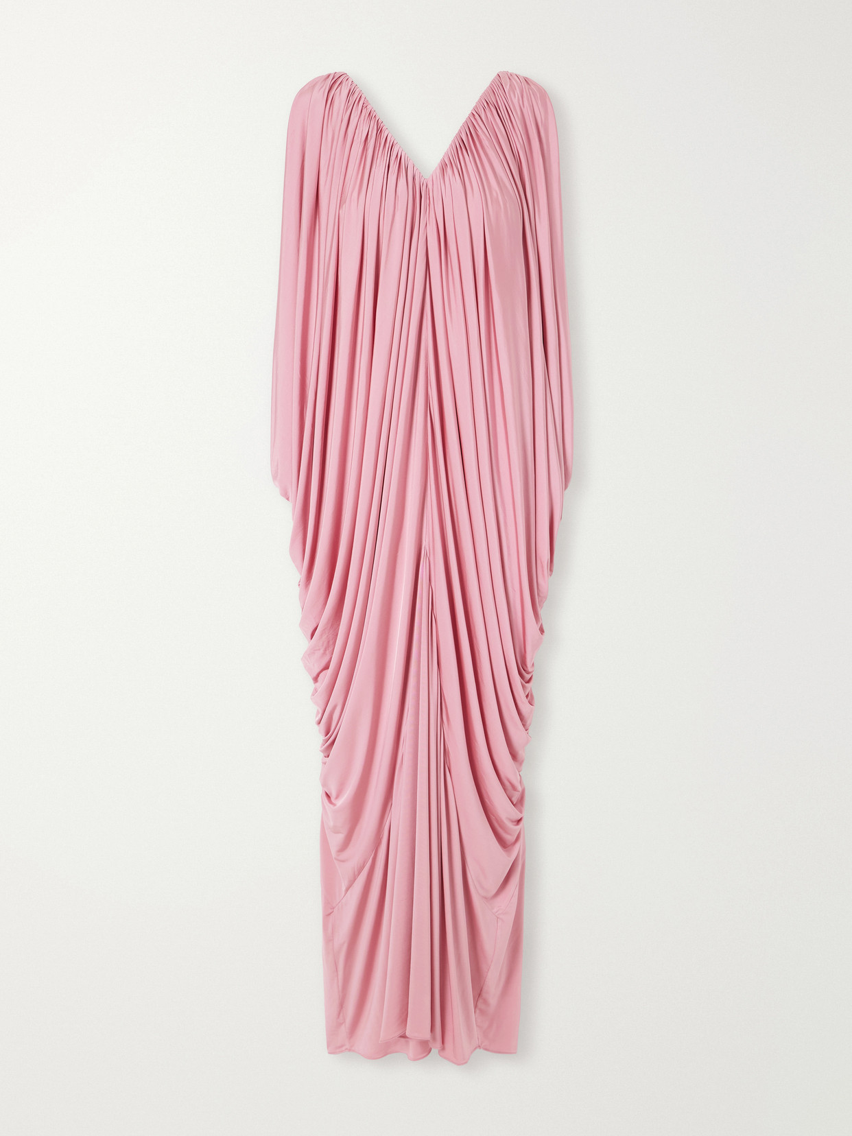 Abadia Draped Stretch-jersey Maxi Dress In Pink