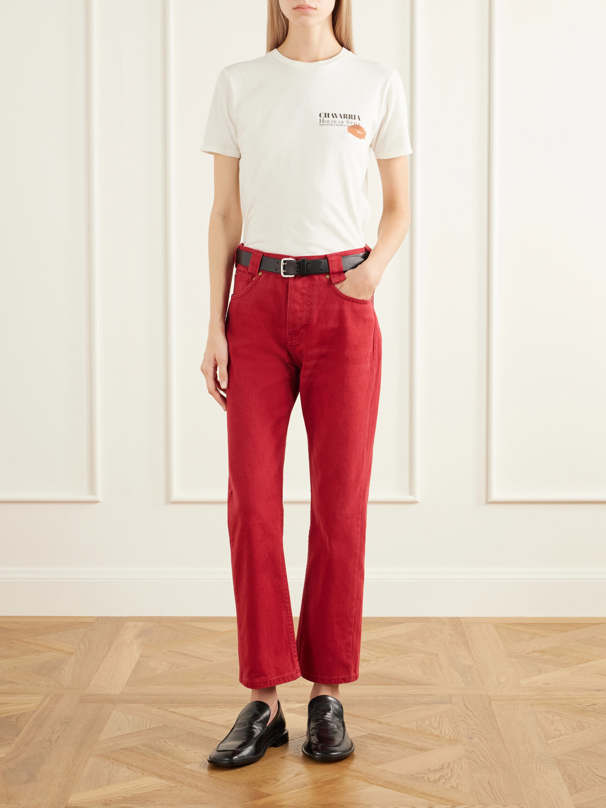 Chente Mid-Rise Straight-Leg Jeans