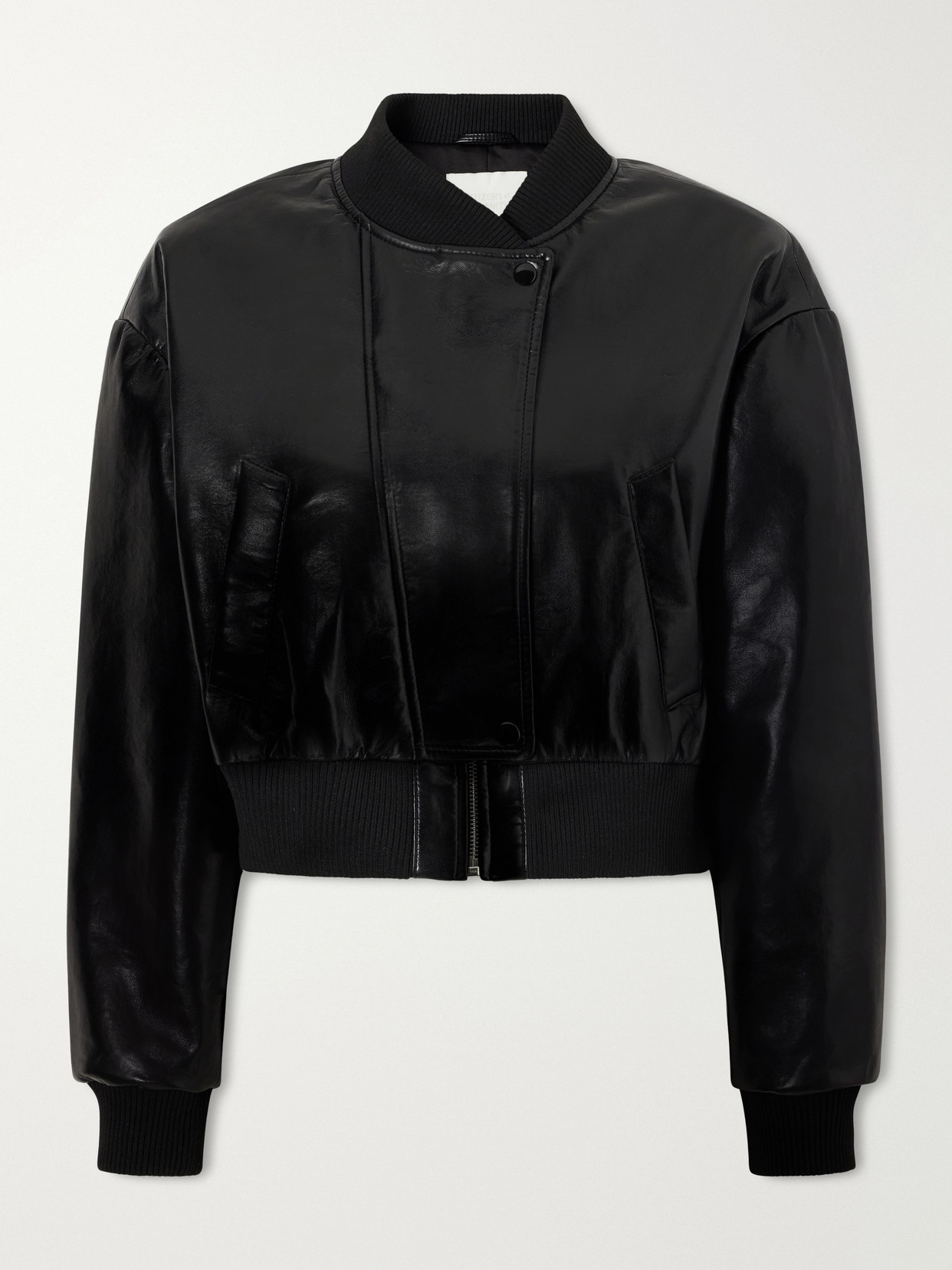 Camille Cropped Recycled-Leather Jacket
