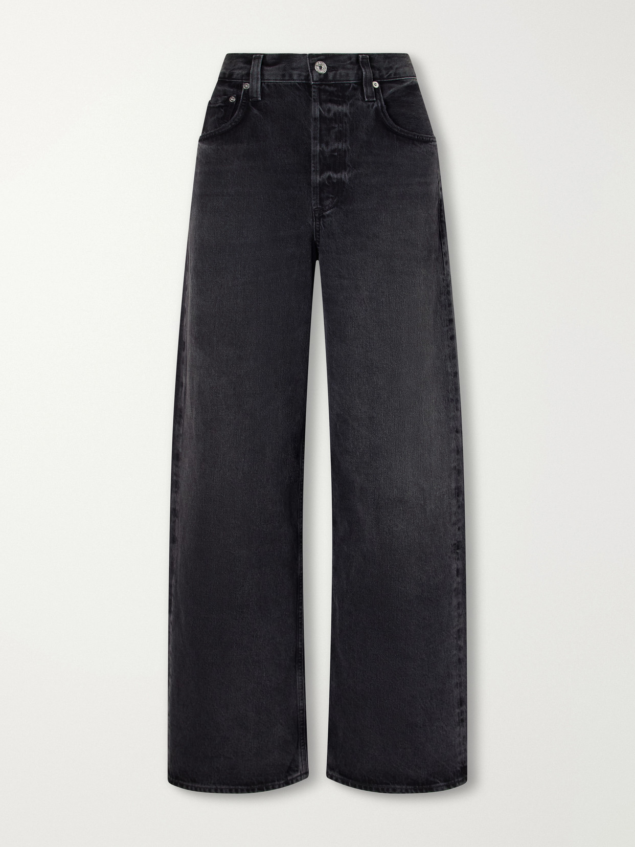 Citizen Of Humanity Ayla Mid-rise Wide-leg Jeans In Black