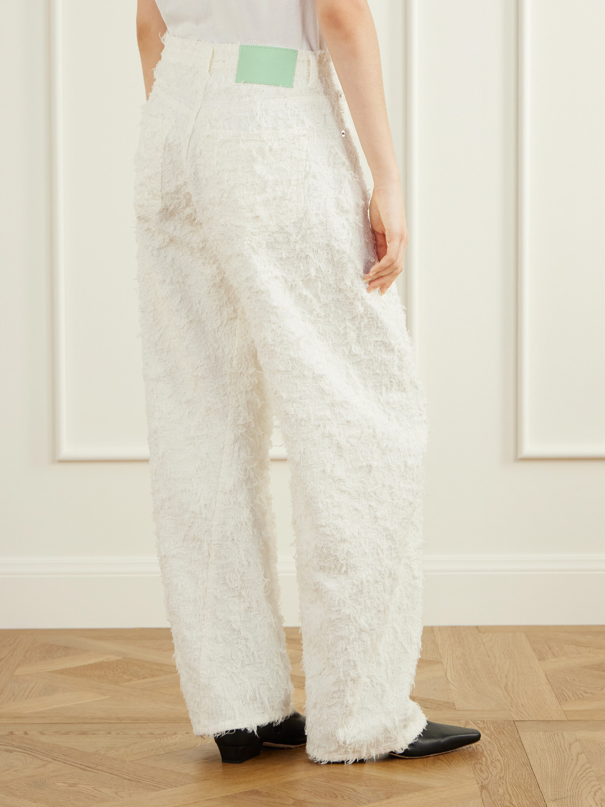 Clyde Double Frayed Mid-Rise Barrel-Leg Jeans