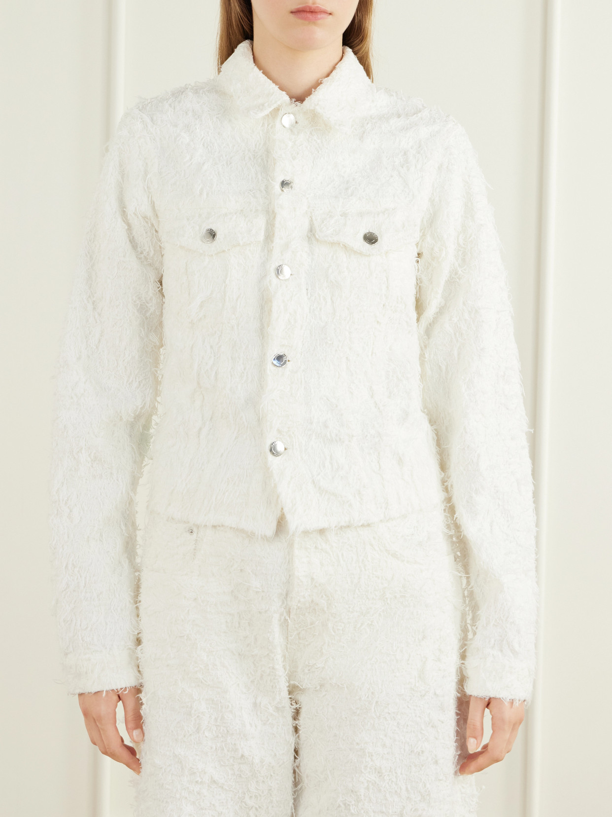 Cherry Frayed Denim Jacket