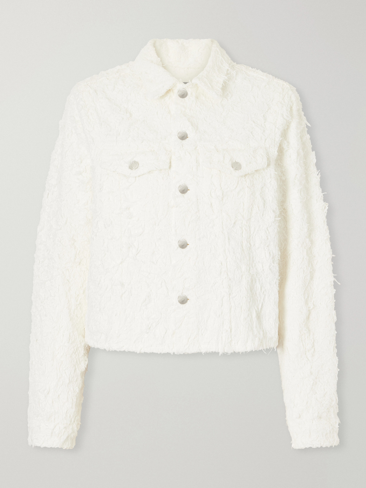 Cherry Frayed Denim Jacket