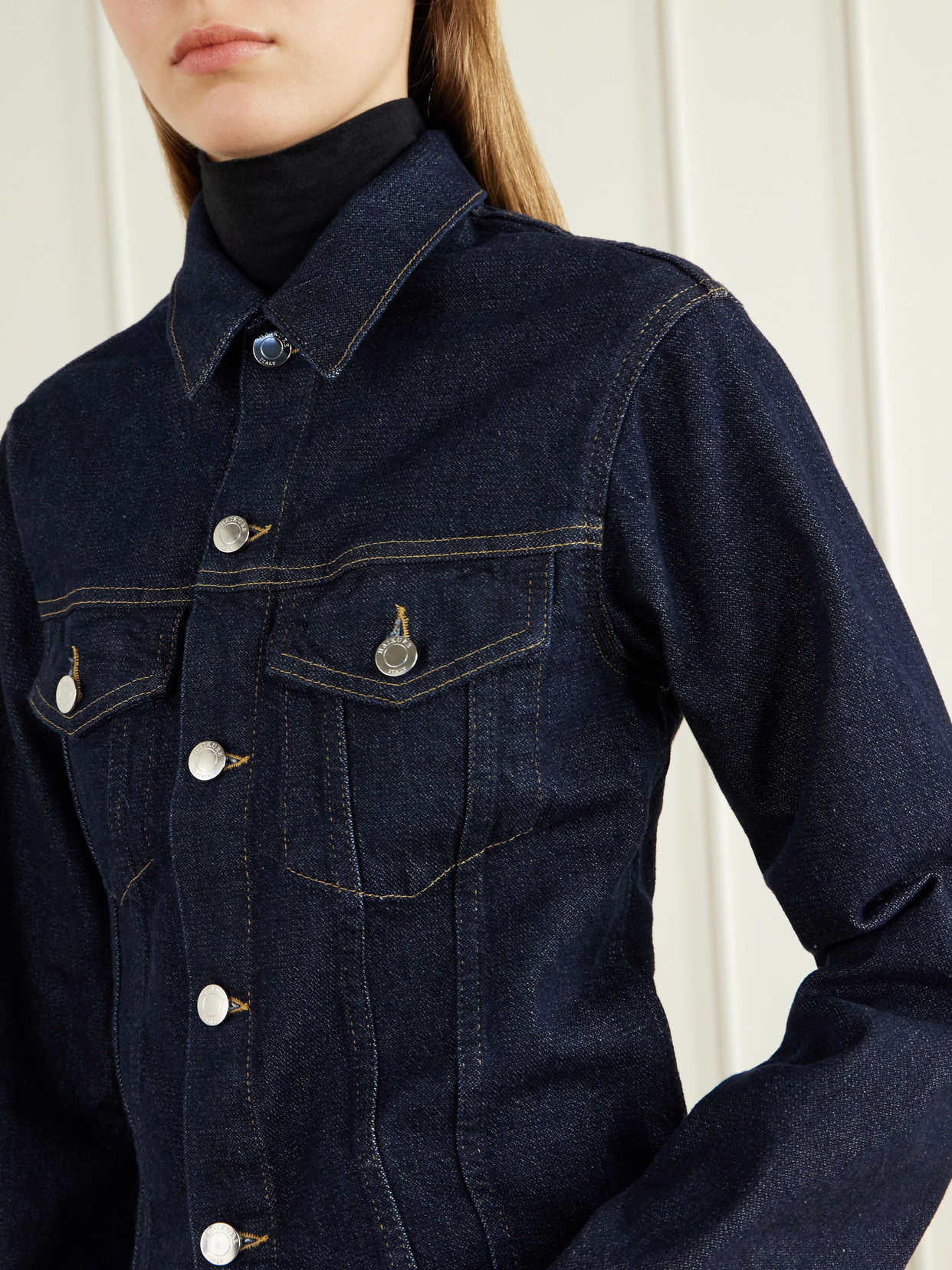 Haikure Cherry Denim Jacket In Blue