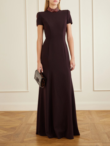 Jenny Packham Mesa embellished crepe gown