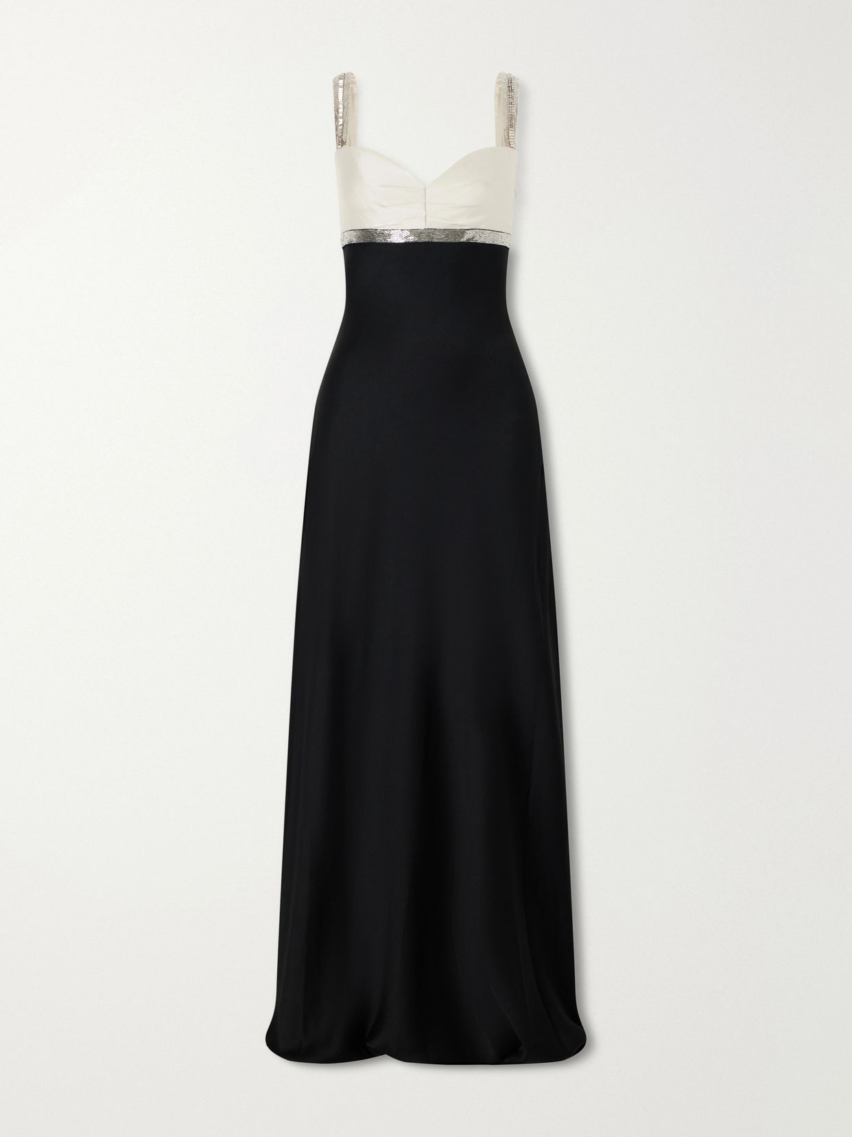 shania sequin embellished satin gown