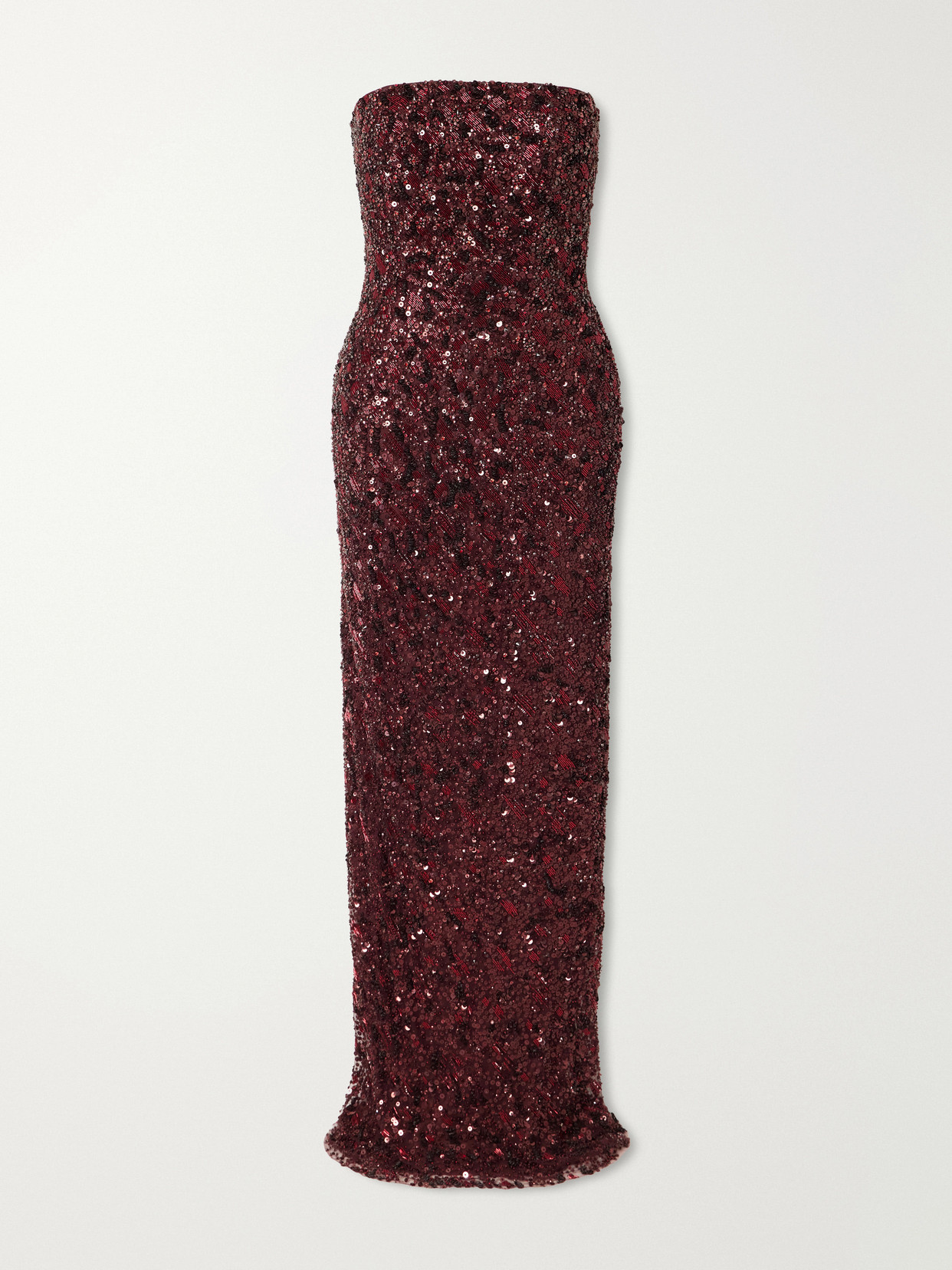 Jenny Packham Sirocco Sequined Tulle Gown In Burgundy