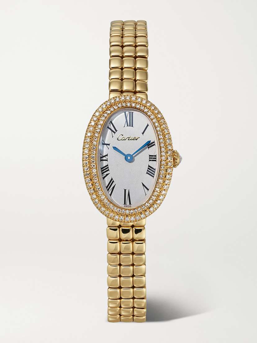 Stephanie Windsor + Cartier Vintage 1990s Baignoire 22mm 18-karat Gold And Diamond Watch, Ref. No. 1920 (fits Up To 6.25'' Wrist)