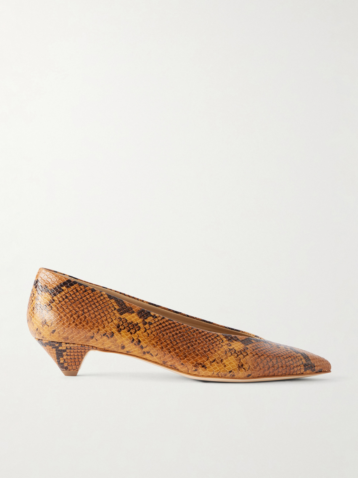 Jamie Haller The Trap 35 Snake-effect Leather Pumps In Yellow
