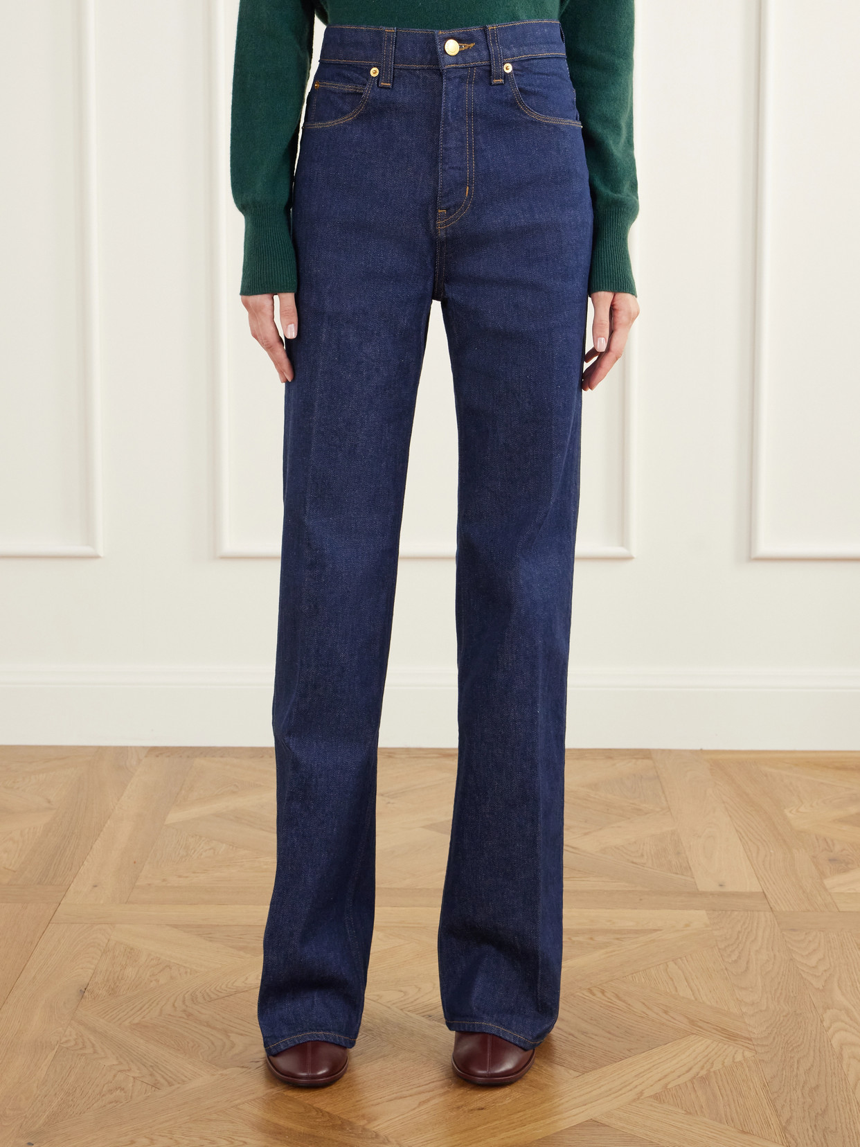 The Crease High-Rise Flared Jeans