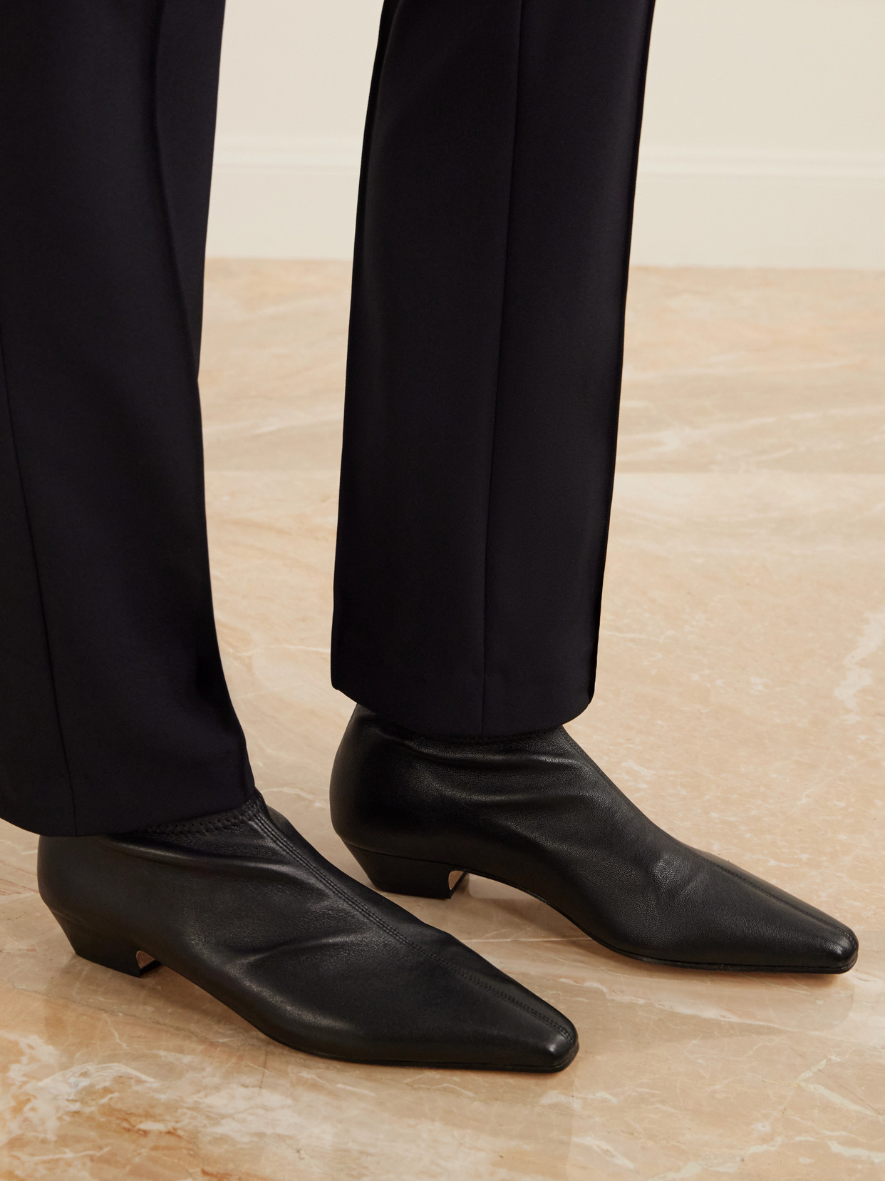 The Stretch Low Paneled Ankle Boots