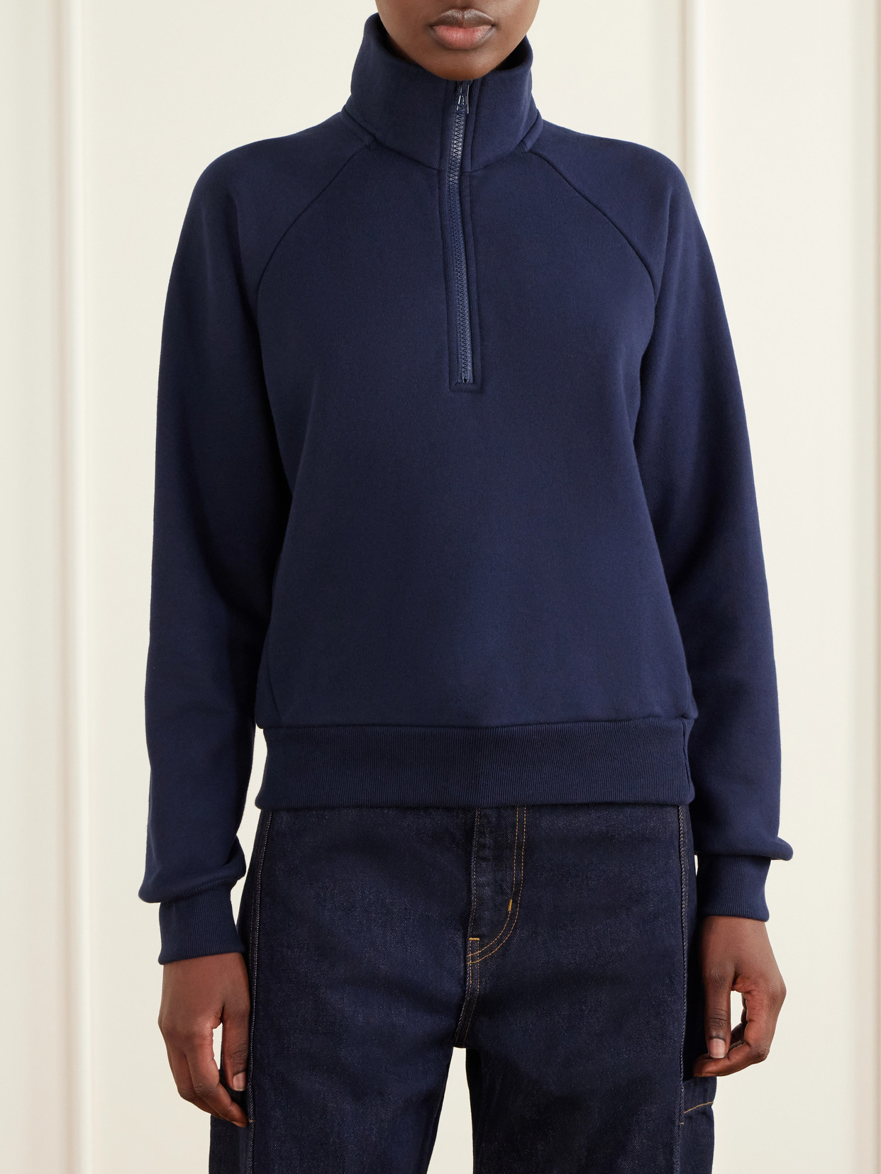 The Quarter Zip Cotton Sweatshirt